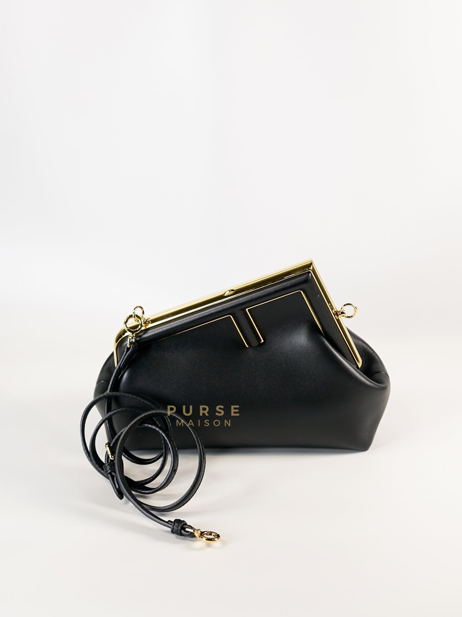 First Small in Noir Nappa Bag | Purse Maison Luxury Bags Shop