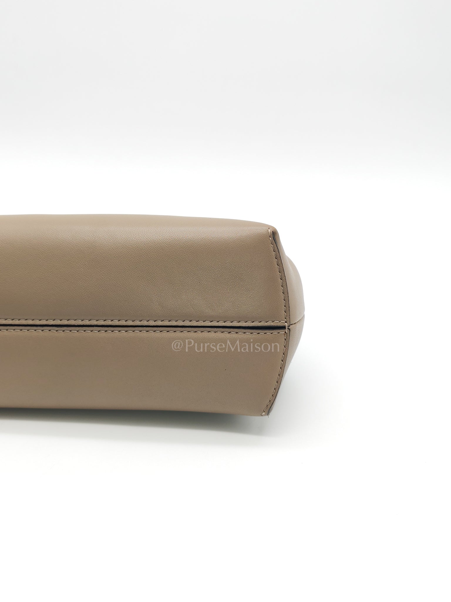 First Small Nappa in Shiny Torto Dark Beige Smooth Calfskin Leather | Purse Maison Luxury Bags Shop