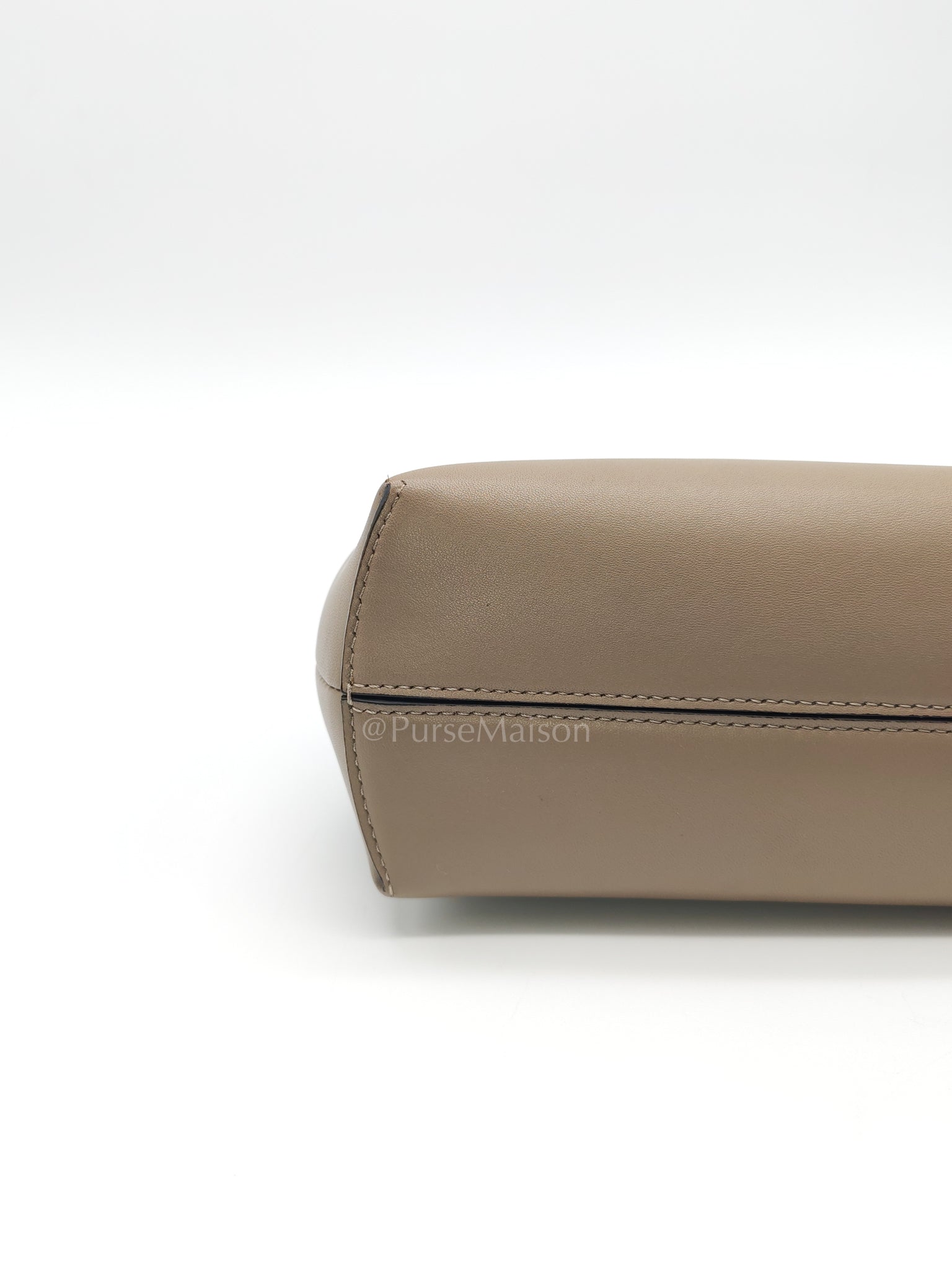 First Small Nappa in Shiny Torto Dark Beige Smooth Calfskin Leather | Purse Maison Luxury Bags Shop