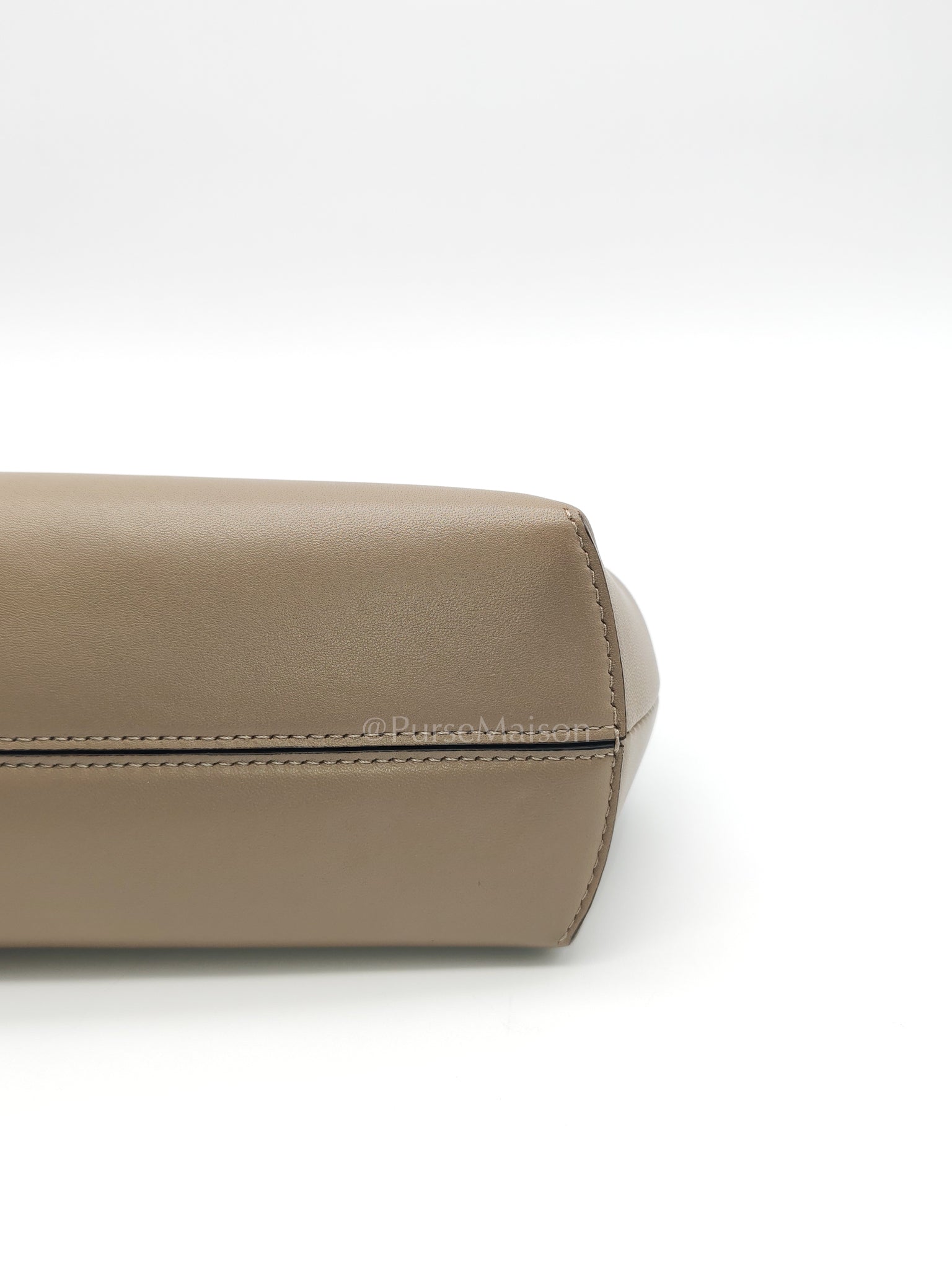 First Small Nappa in Shiny Torto Dark Beige Smooth Calfskin Leather | Purse Maison Luxury Bags Shop