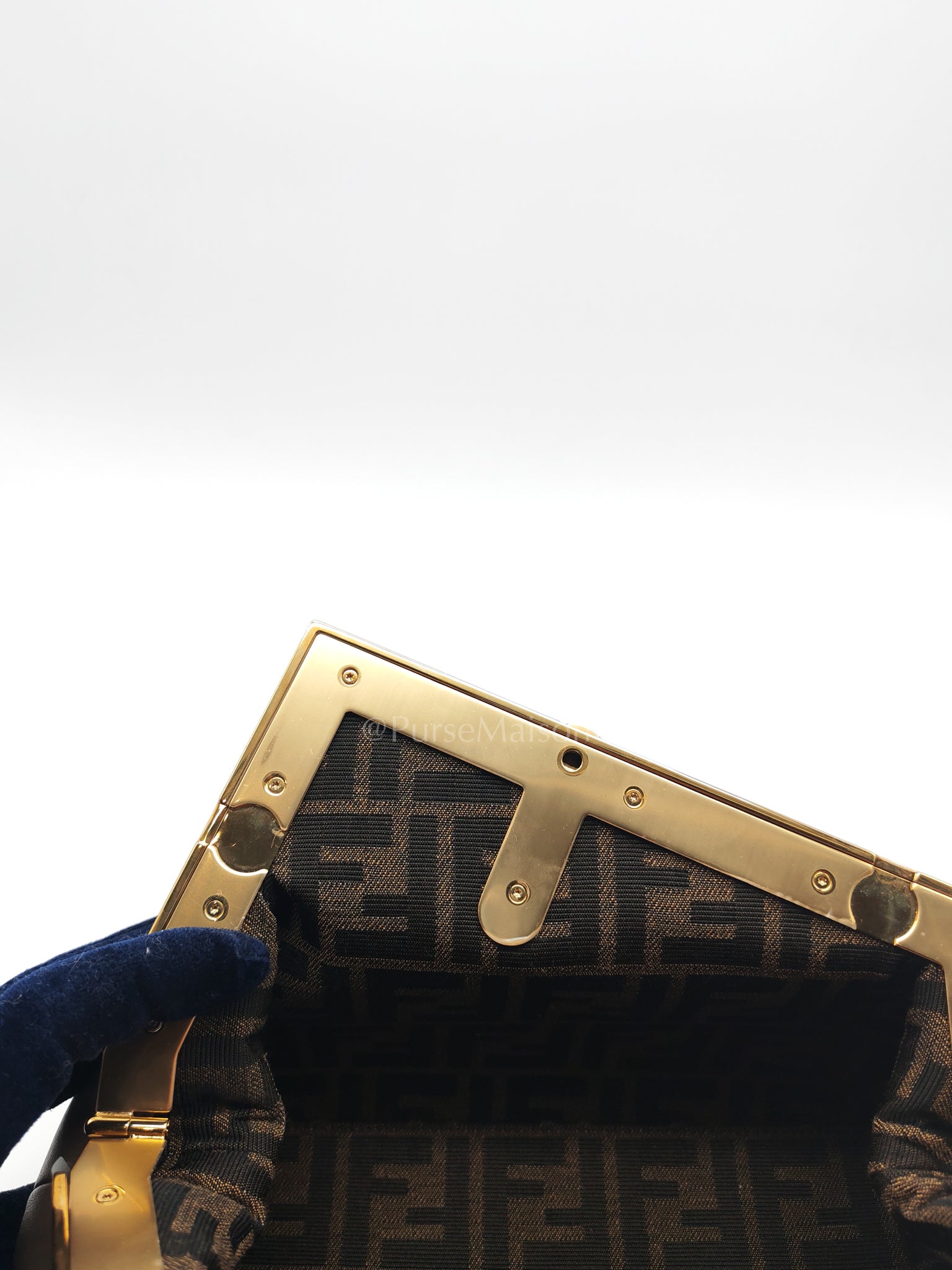 First Small Nappa in Shiny Torto Dark Beige Smooth Calfskin Leather | Purse Maison Luxury Bags Shop