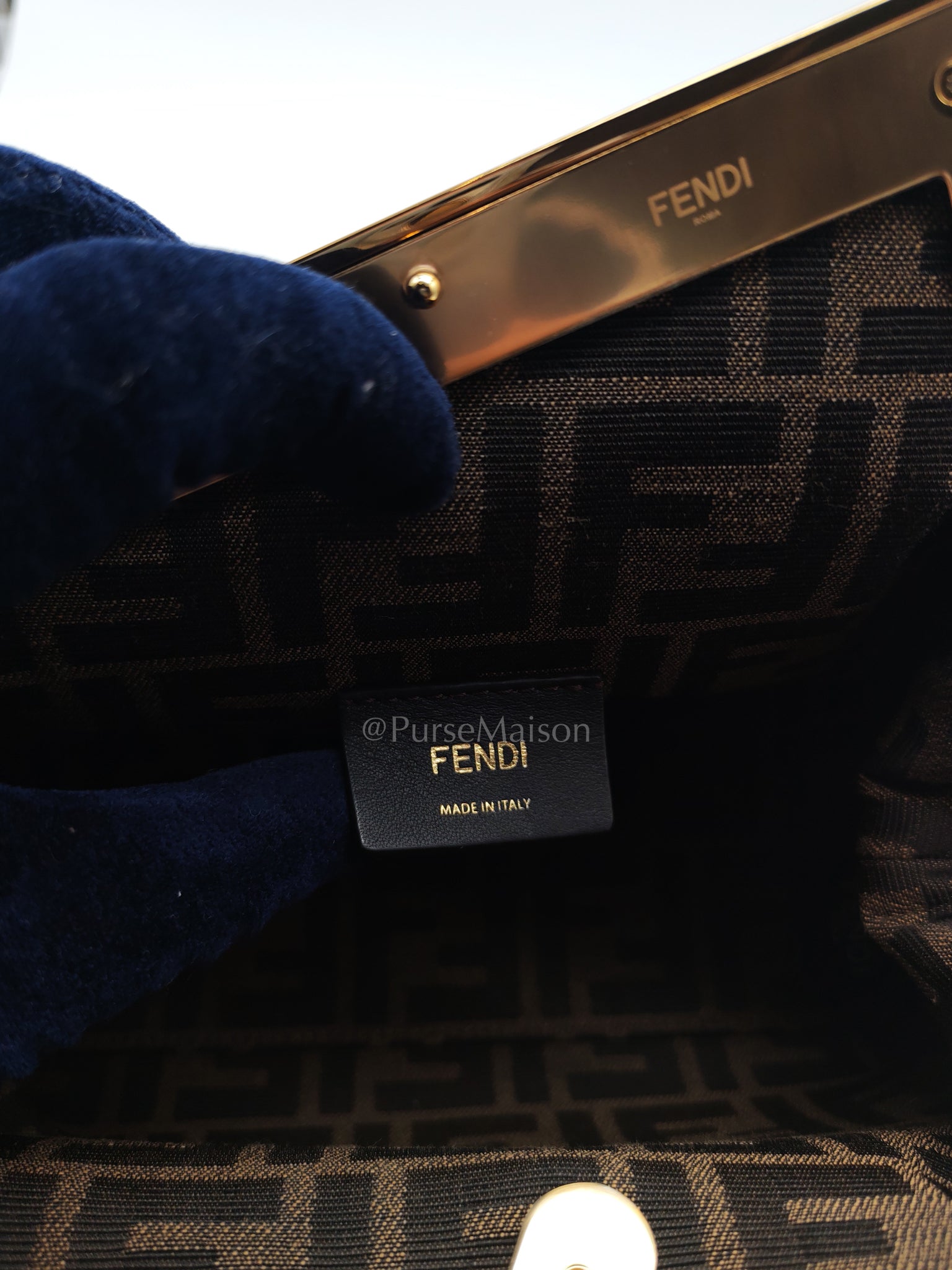 First Small Nappa in Shiny Torto Dark Beige Smooth Calfskin Leather | Purse Maison Luxury Bags Shop