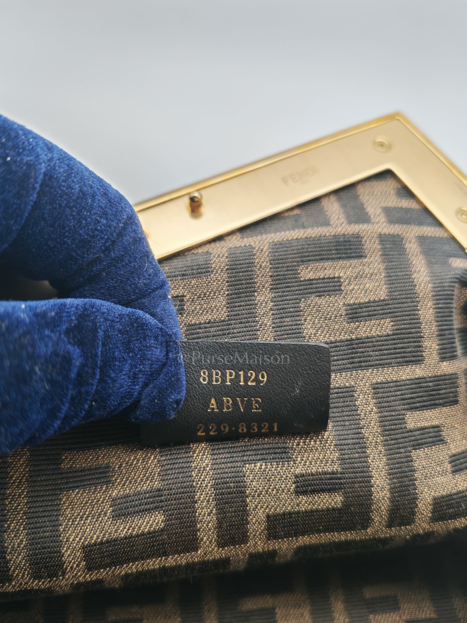 First Small Nappa in Shiny Torto Dark Beige Smooth Calfskin Leather | Purse Maison Luxury Bags Shop