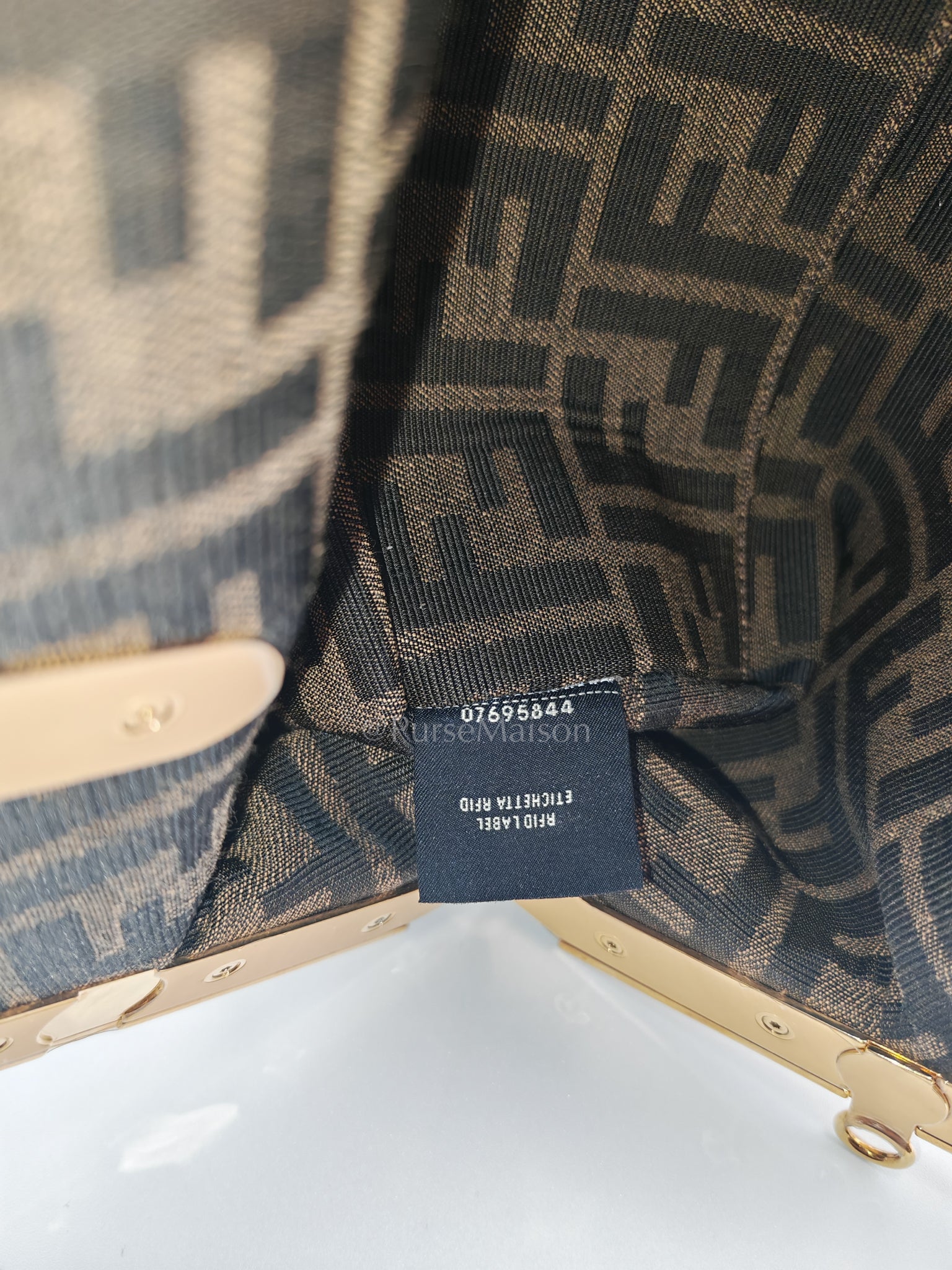 First Small Nappa in Shiny Torto Dark Beige Smooth Calfskin Leather | Purse Maison Luxury Bags Shop