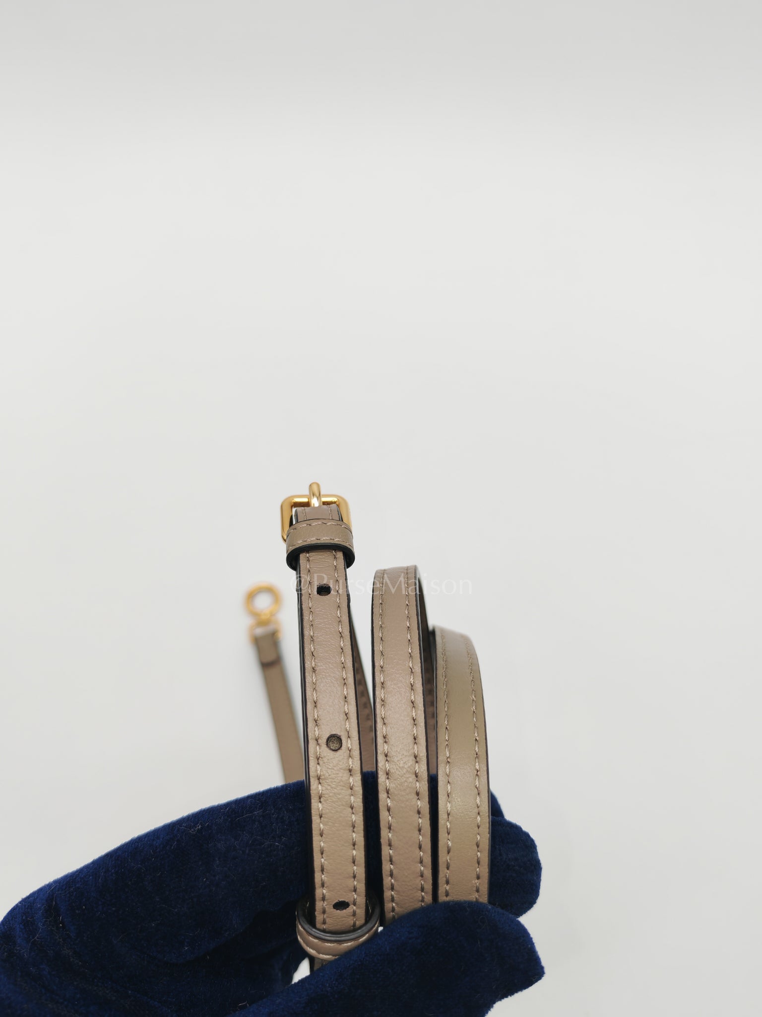 First Small Nappa in Shiny Torto Dark Beige Smooth Calfskin Leather | Purse Maison Luxury Bags Shop