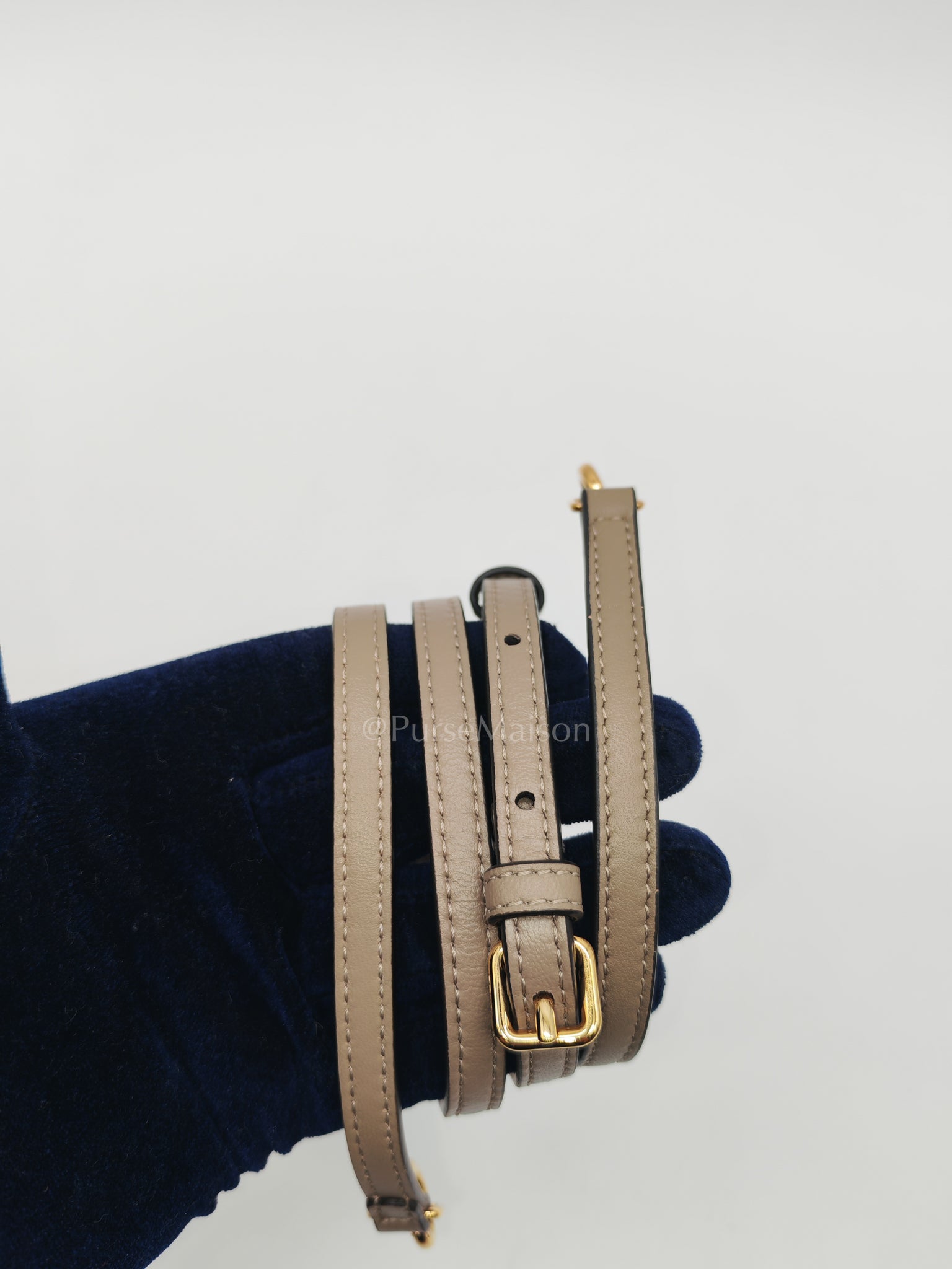 First Small Nappa in Shiny Torto Dark Beige Smooth Calfskin Leather | Purse Maison Luxury Bags Shop