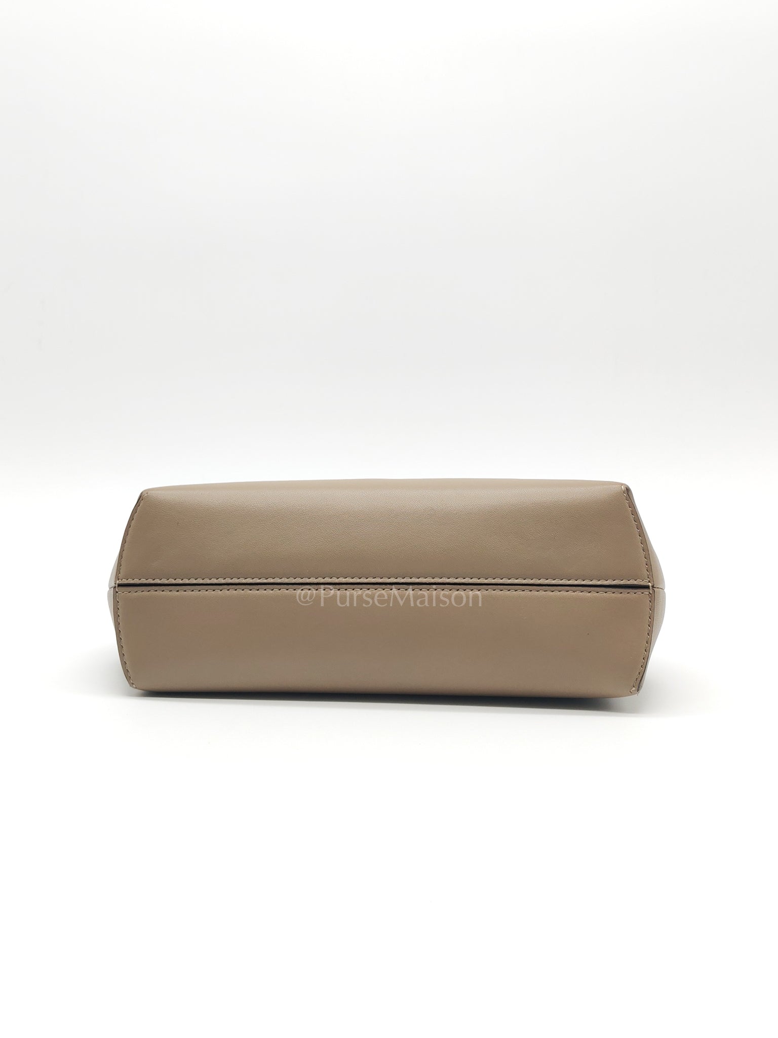 First Small Nappa in Shiny Torto Dark Beige Smooth Calfskin Leather | Purse Maison Luxury Bags Shop