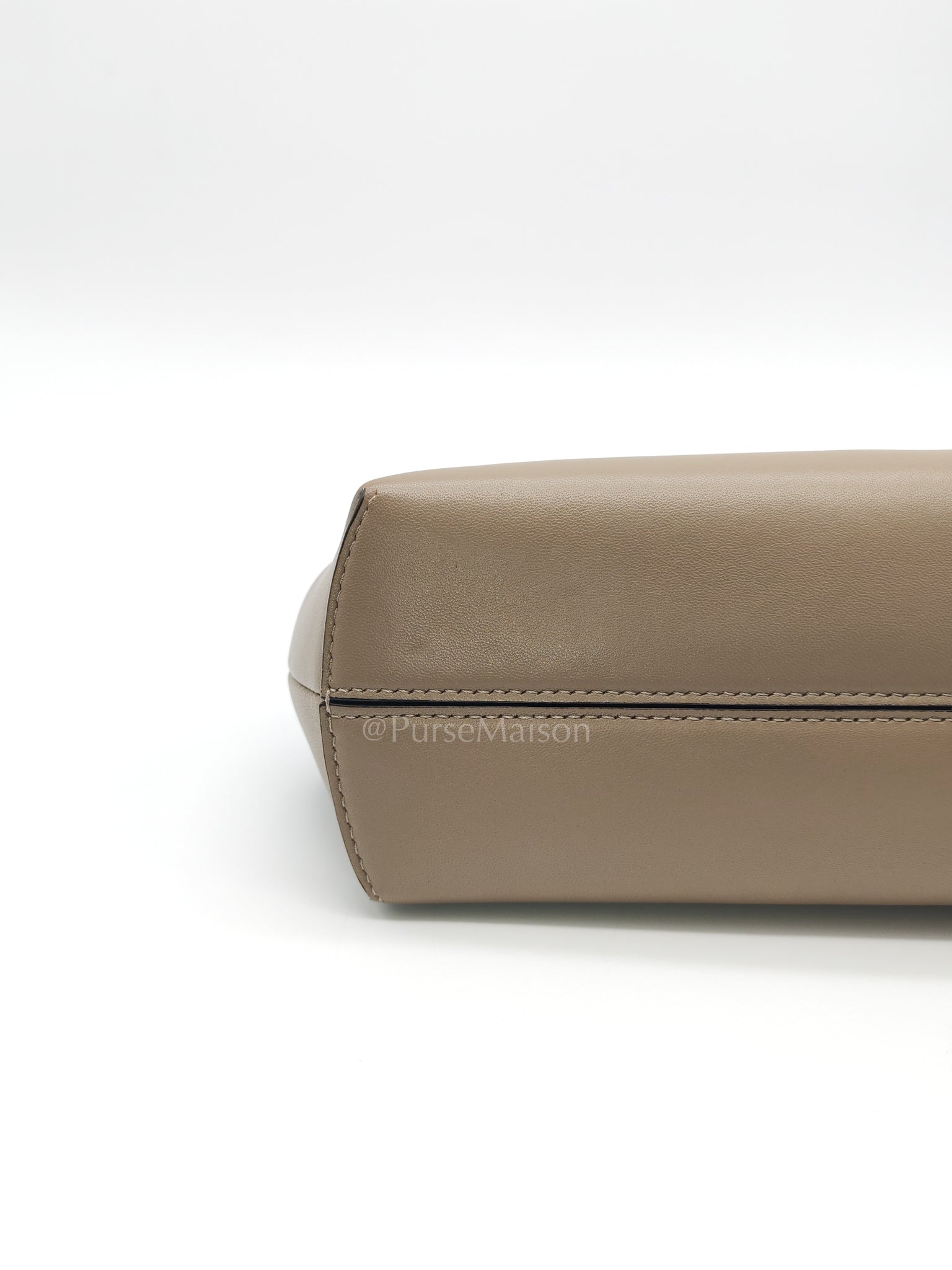 First Small Nappa in Shiny Torto Dark Beige Smooth Calfskin Leather | Purse Maison Luxury Bags Shop