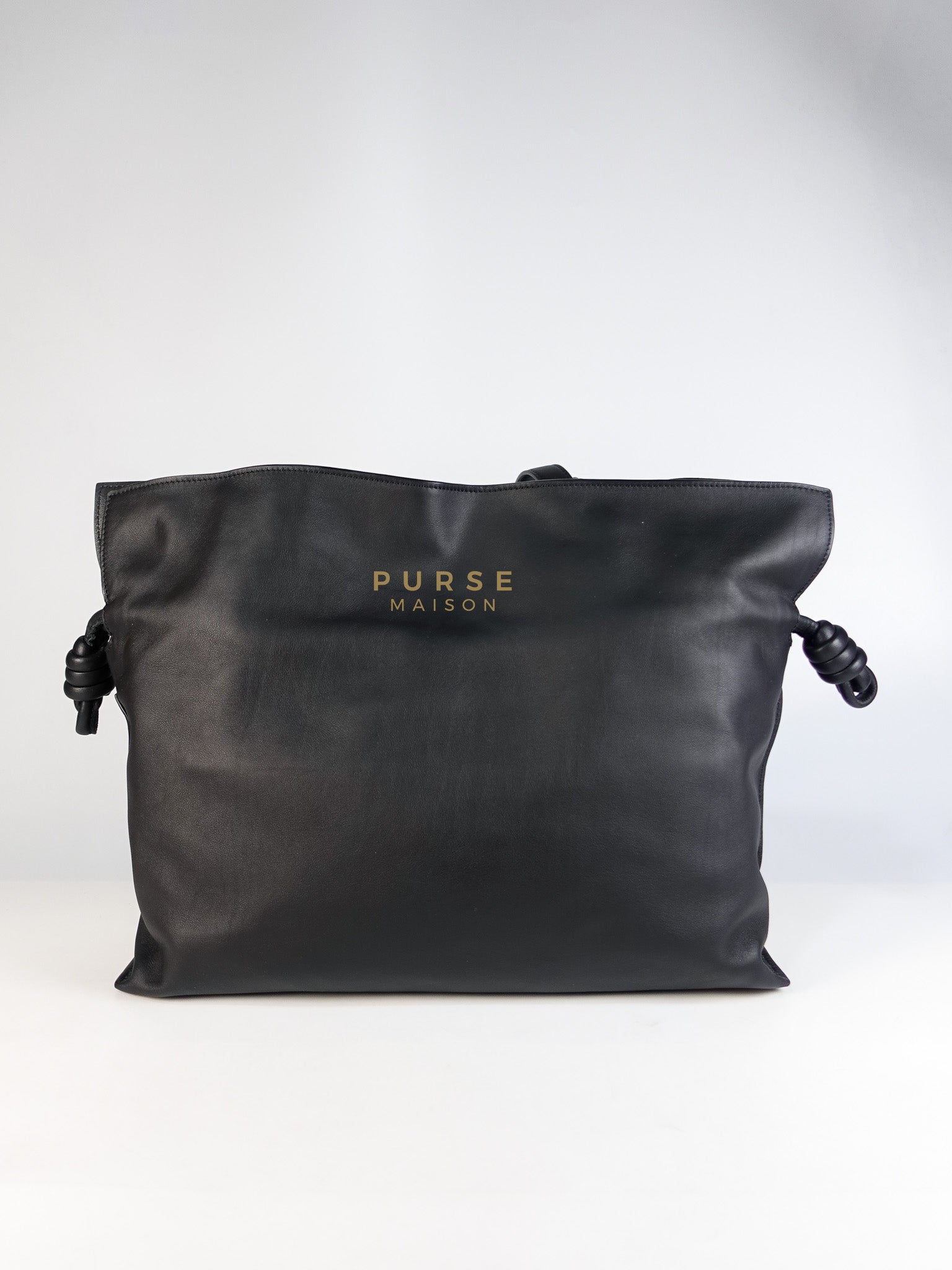 Flamenco Tote Bag Large in Black Nappa Calfskin Leather | Purse Maison Luxury Bags Shop