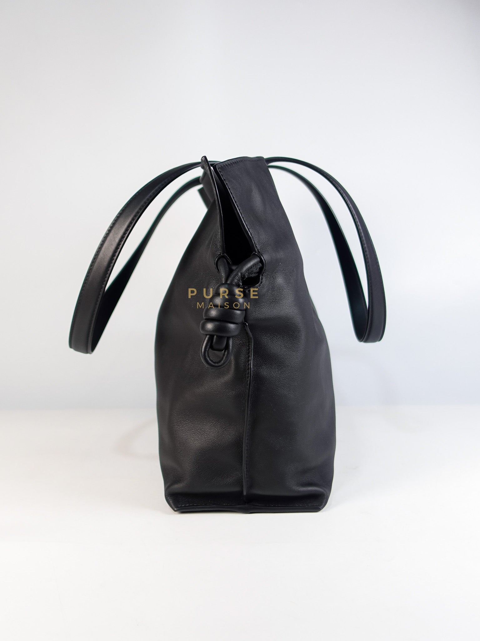 Flamenco Tote Bag Large in Black Nappa Calfskin Leather | Purse Maison Luxury Bags Shop