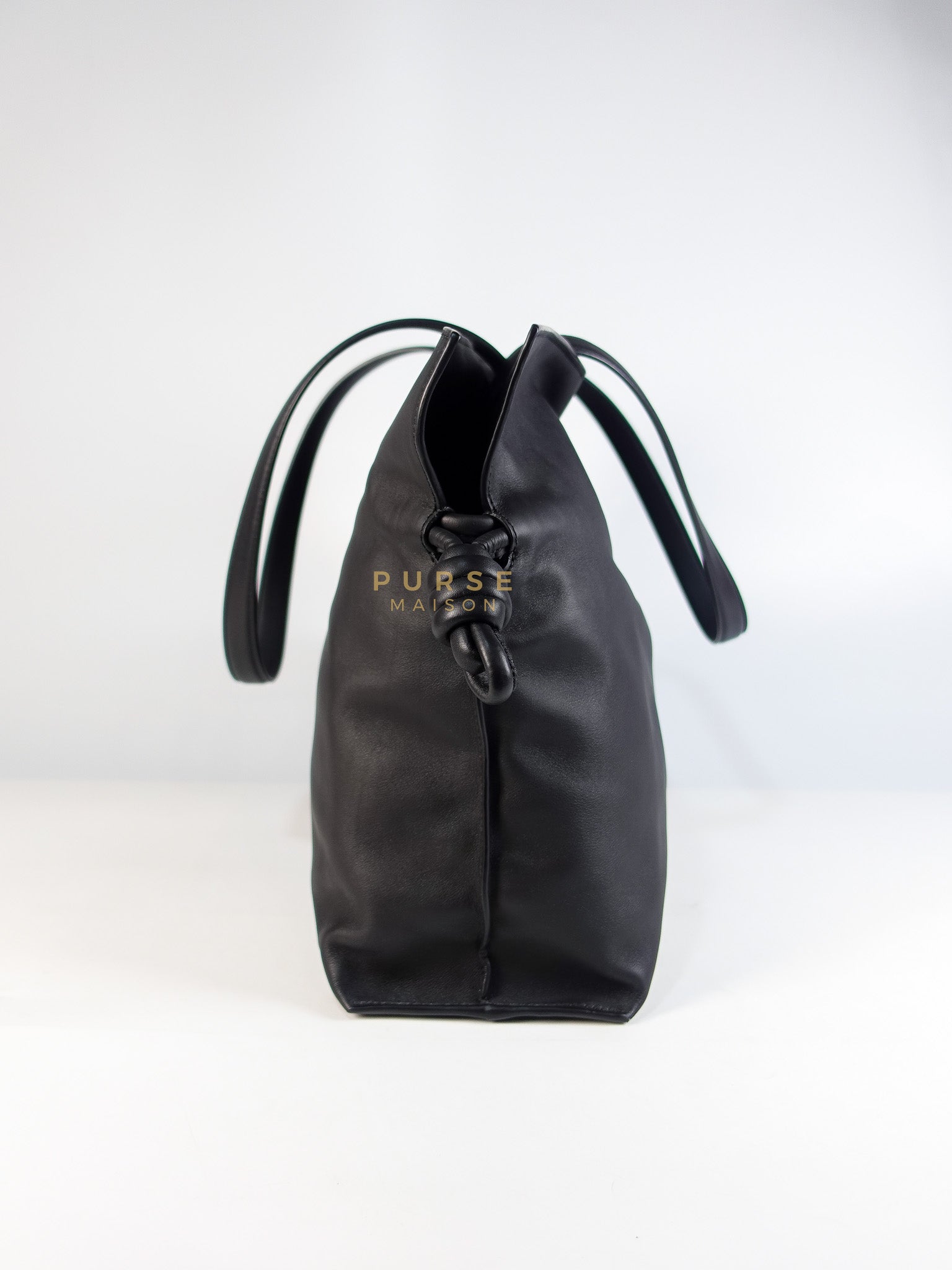 Flamenco Tote Bag Large in Black Nappa Calfskin Leather | Purse Maison Luxury Bags Shop