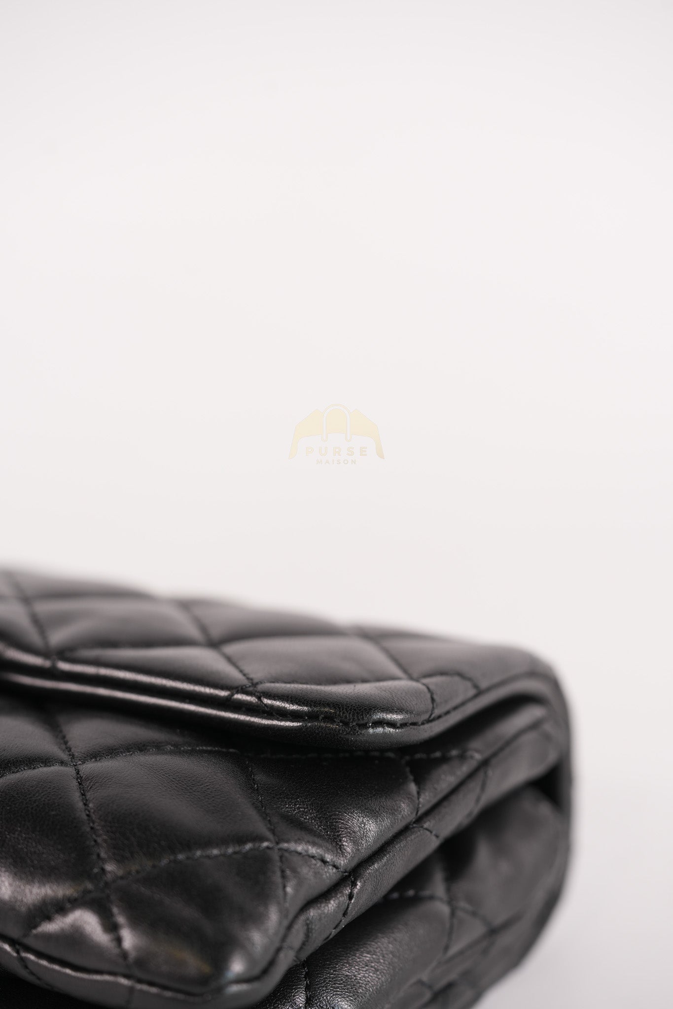 22K Flap Bag Small in Black Lambskin Leather & Gold Hardware Microchip | Purse Maison Luxury Bags Shop