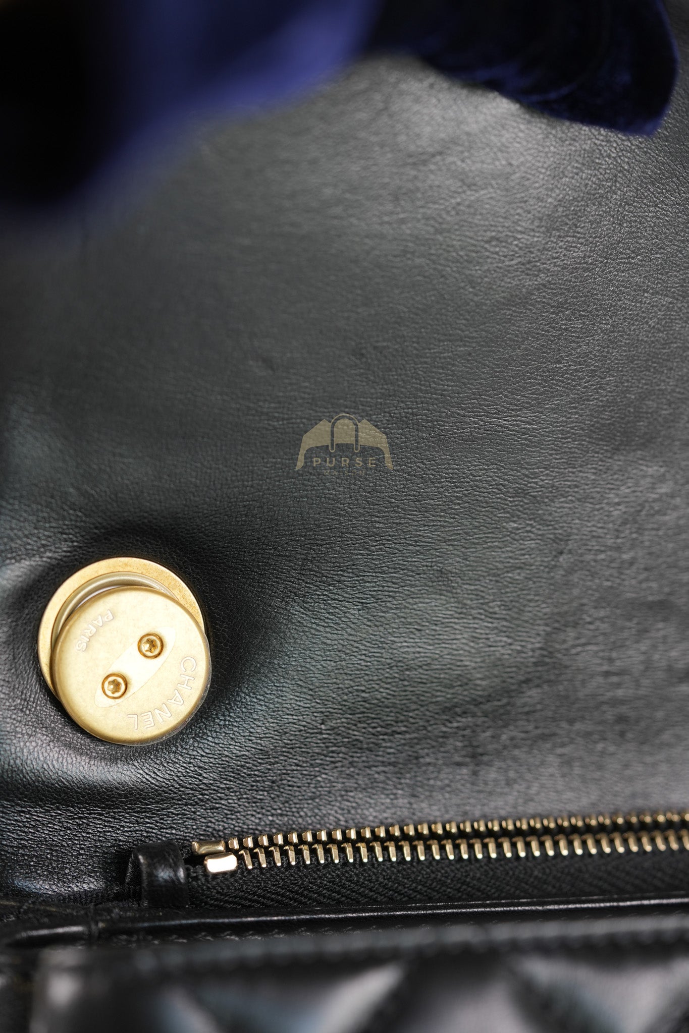 22K Flap Bag Small in Black Lambskin Leather & Gold Hardware Microchip | Purse Maison Luxury Bags Shop