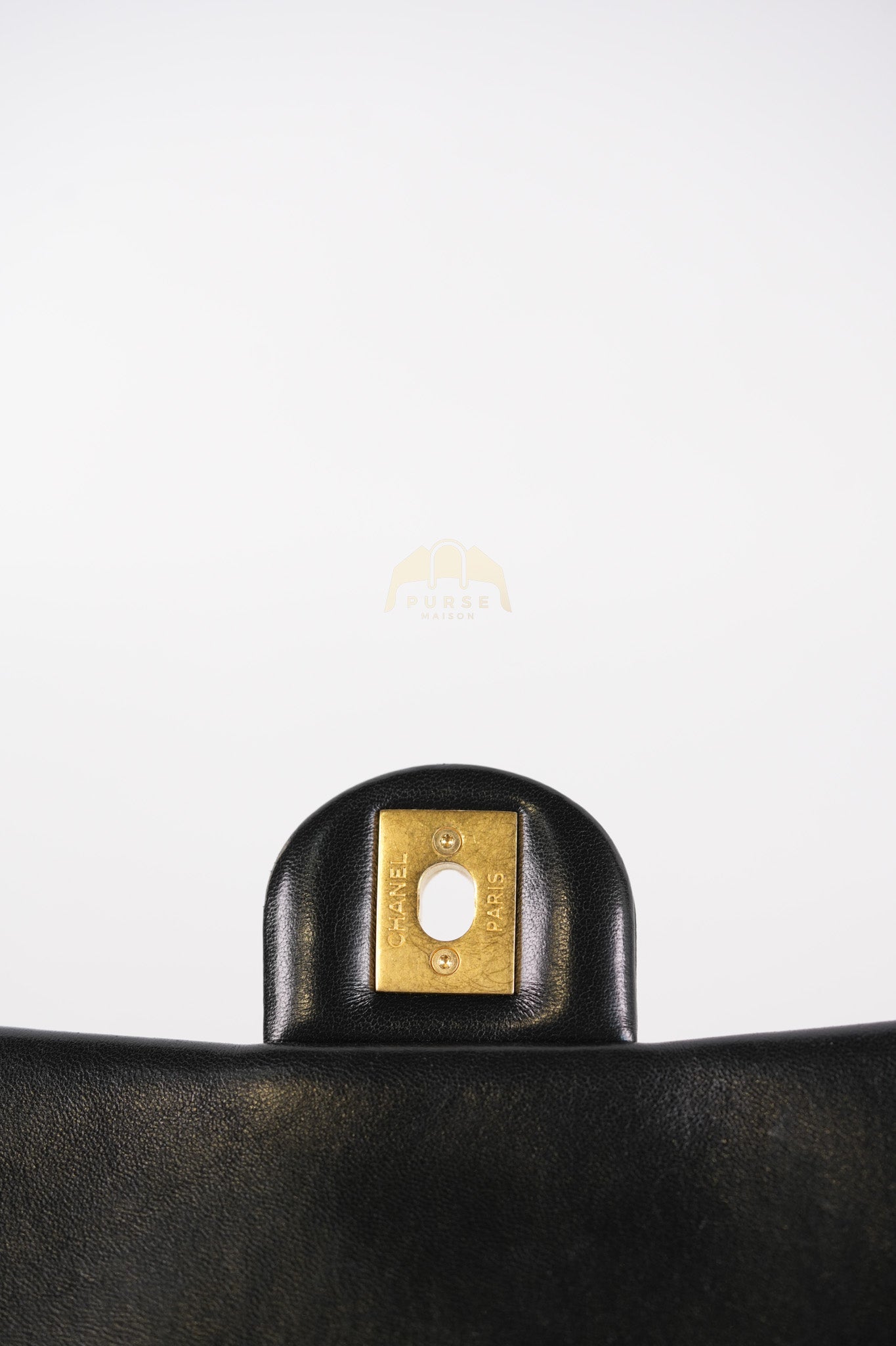 22K Flap Bag Small in Black Lambskin Leather & Gold Hardware Microchip | Purse Maison Luxury Bags Shop