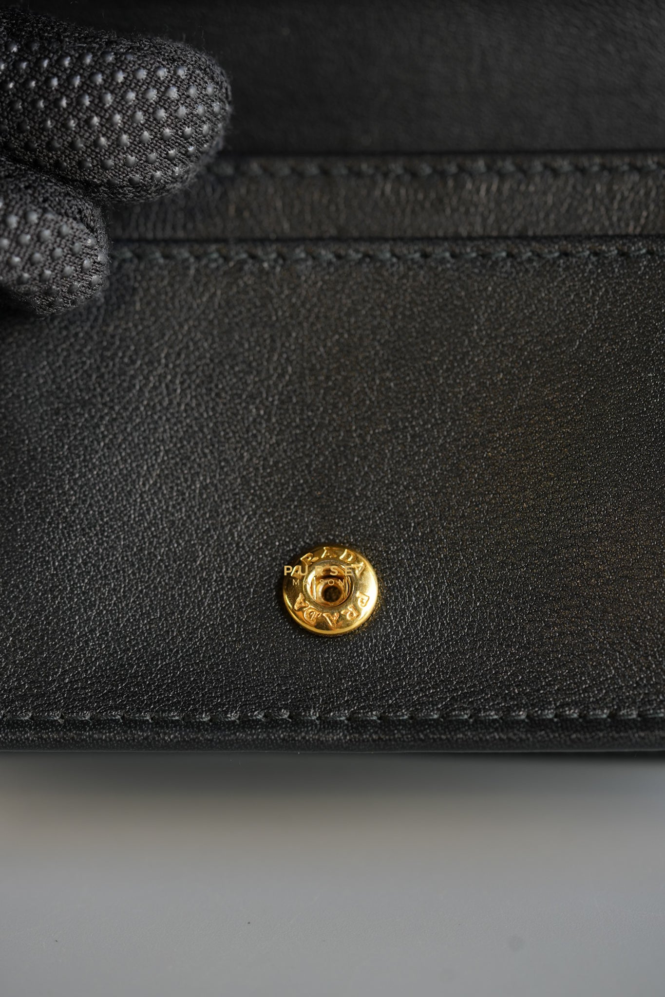 Flap Black Vitello Leather Card Holder | Purse Maison Luxury Bags Shop