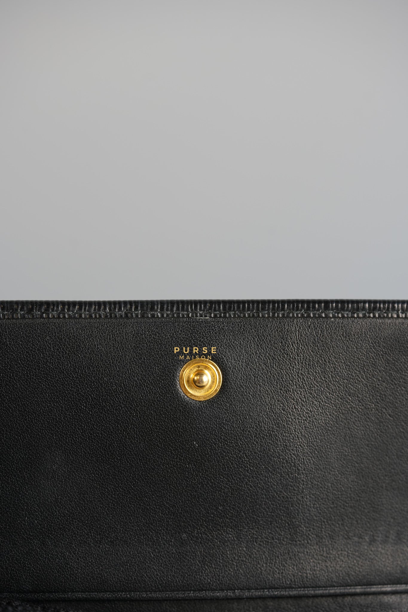 Flap Black Vitello Leather Card Holder | Purse Maison Luxury Bags Shop