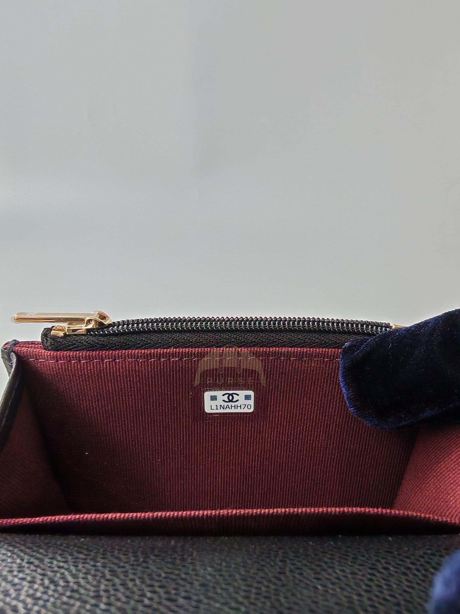 Flap Card Holder with Zipper in Black Caviar Leather & Gold Hardware Microchip(L1****70) | Purse Maison Luxury Bags Shop