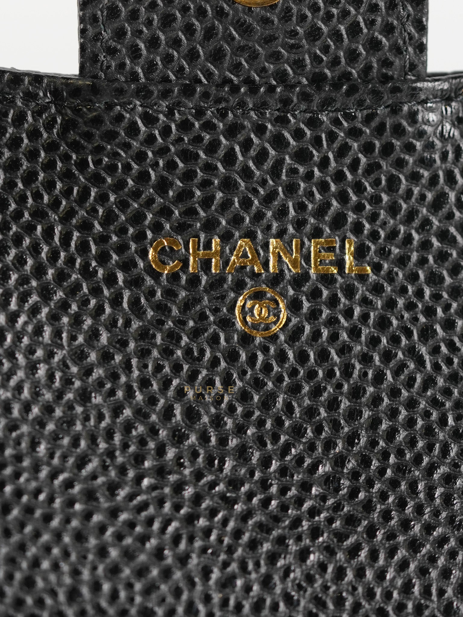 Bi-Fold Wallet In Black Quilted Caviar Leather Gold Hardware Series 30 | Purse Maison Luxury Bags Shop