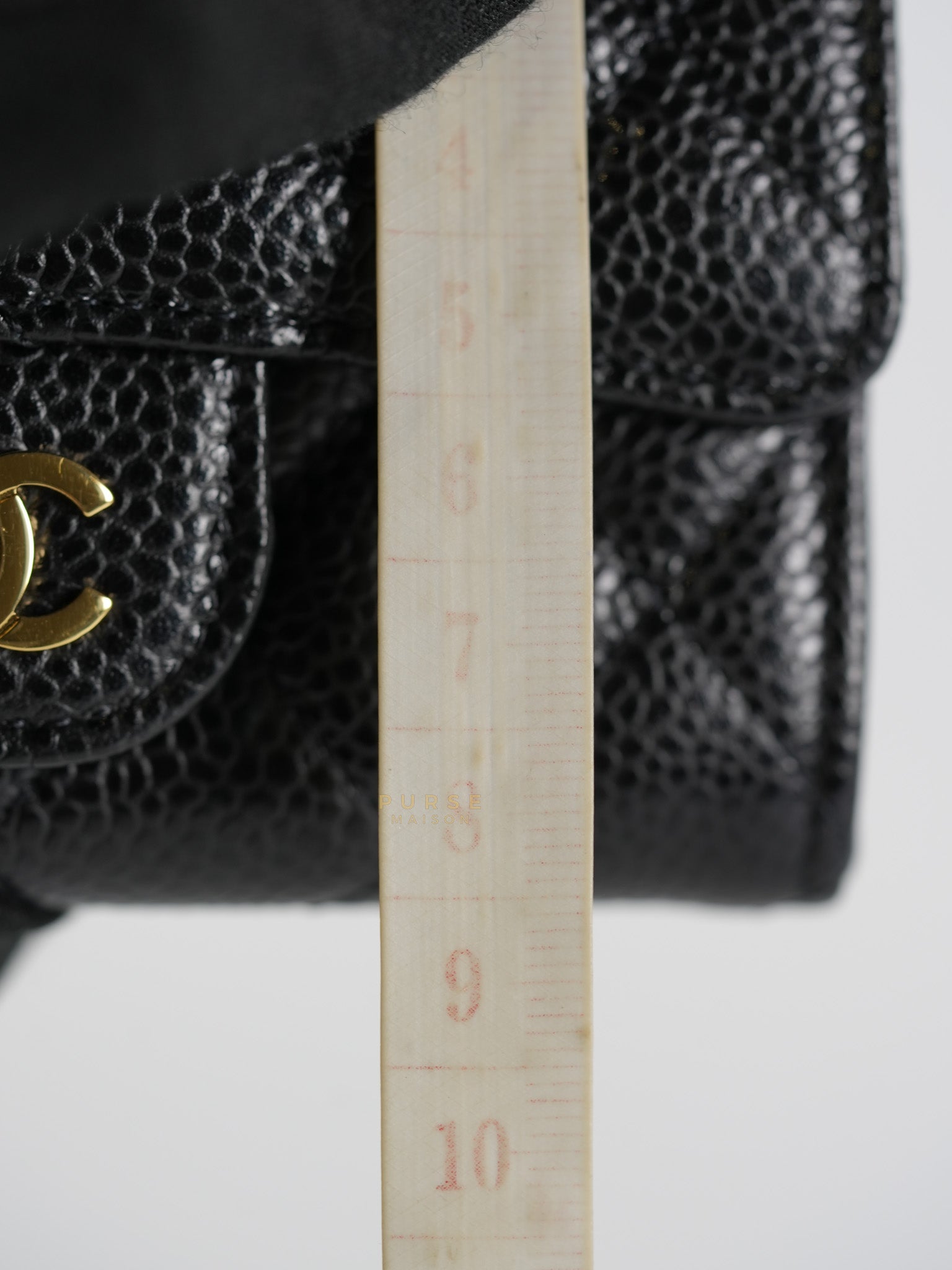 Bi-Fold Wallet In Black Quilted Caviar Leather Gold Hardware Series 30 | Purse Maison Luxury Bags Shop