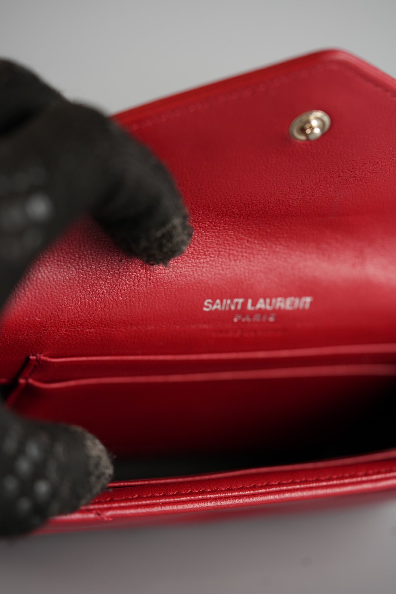 Flap Wallet in Red Lambskin Leather | Purse Maison Luxury Bags Shop