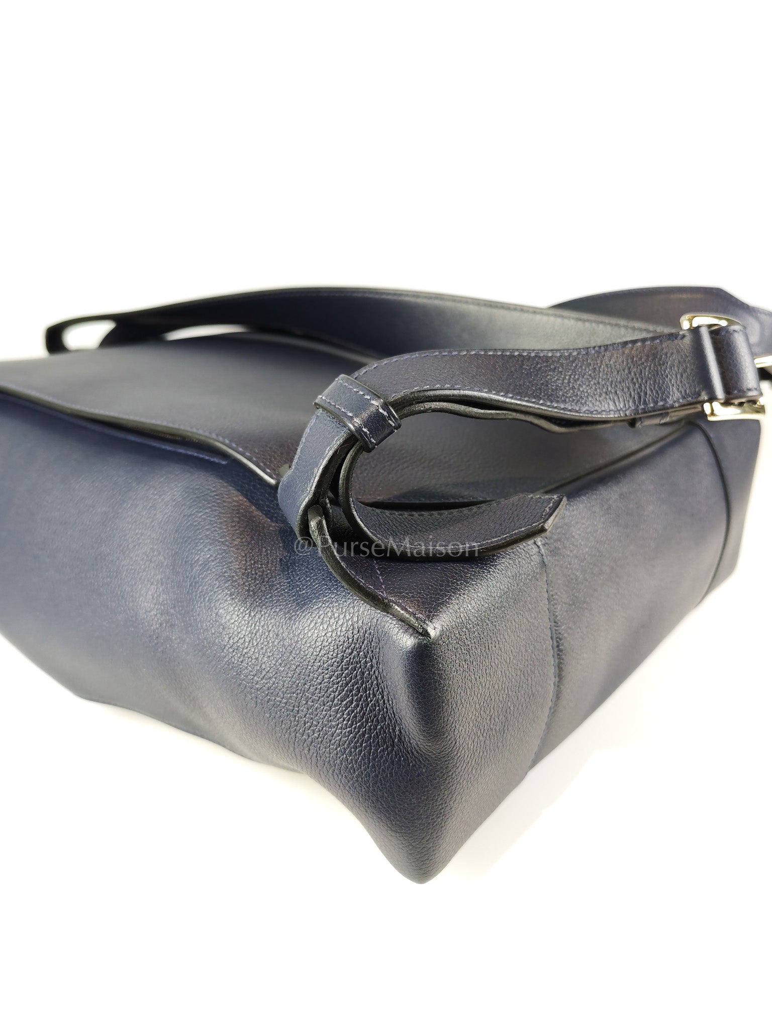 Flash Backpack Blue Nuit in Evercolor Leather and Palladium Hardware Stamp D (2019) | Purse Maison Luxury Bags Shop