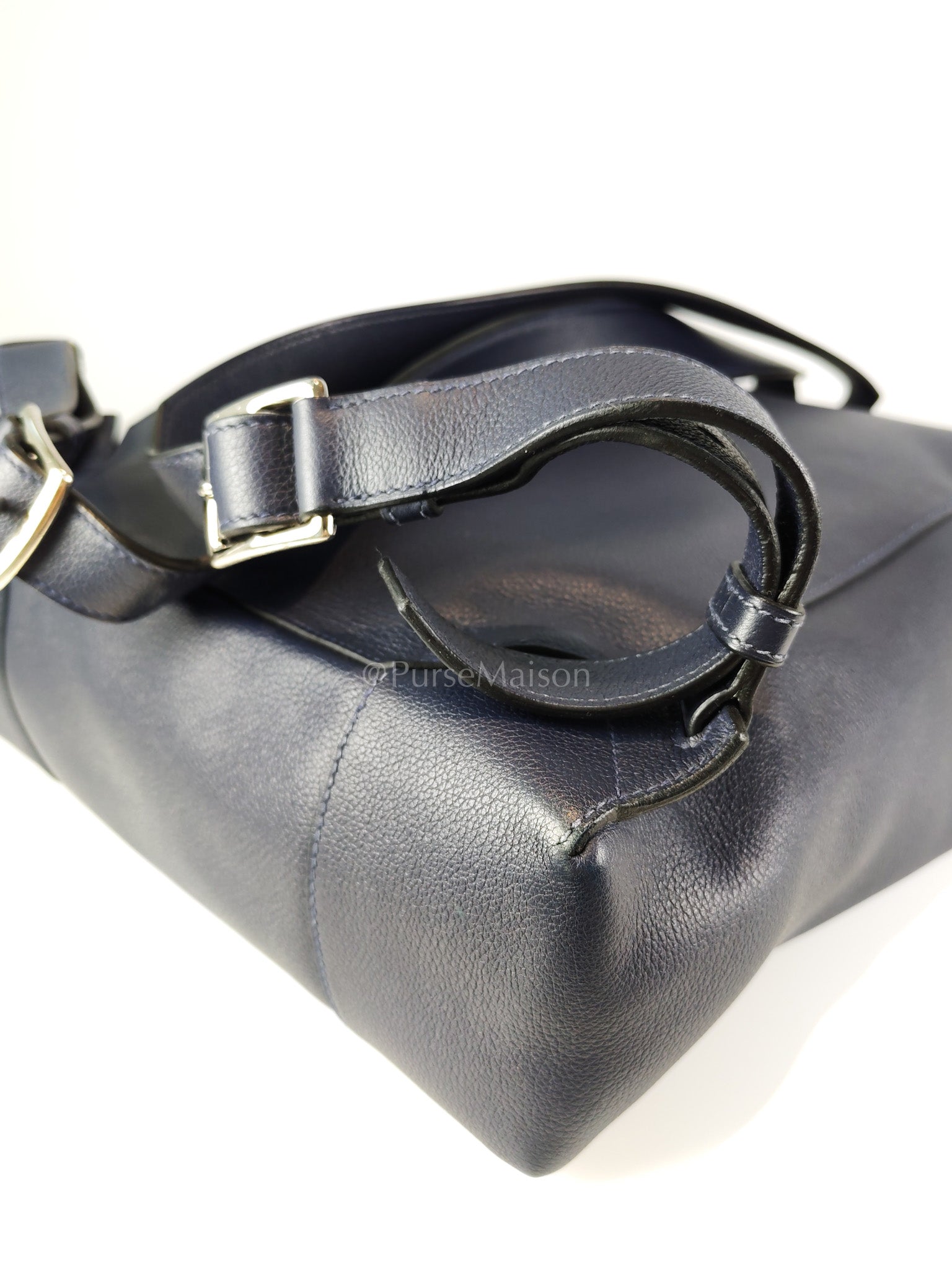 Flash Backpack Blue Nuit in Evercolor Leather and Palladium Hardware Stamp D (2019) | Purse Maison Luxury Bags Shop