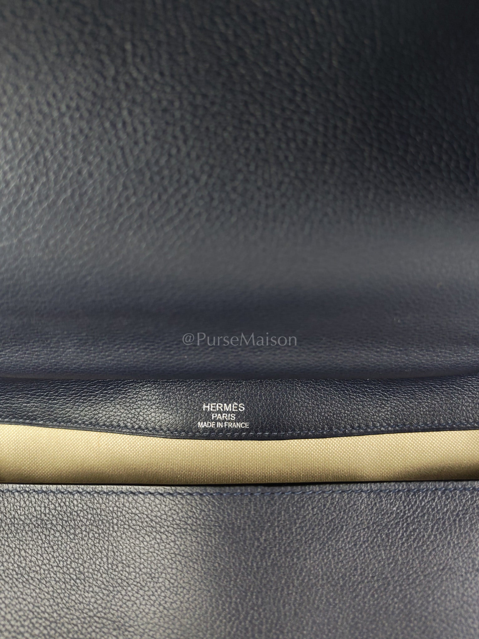 Flash Backpack Blue Nuit in Evercolor Leather and Palladium Hardware Stamp D (2019) | Purse Maison Luxury Bags Shop