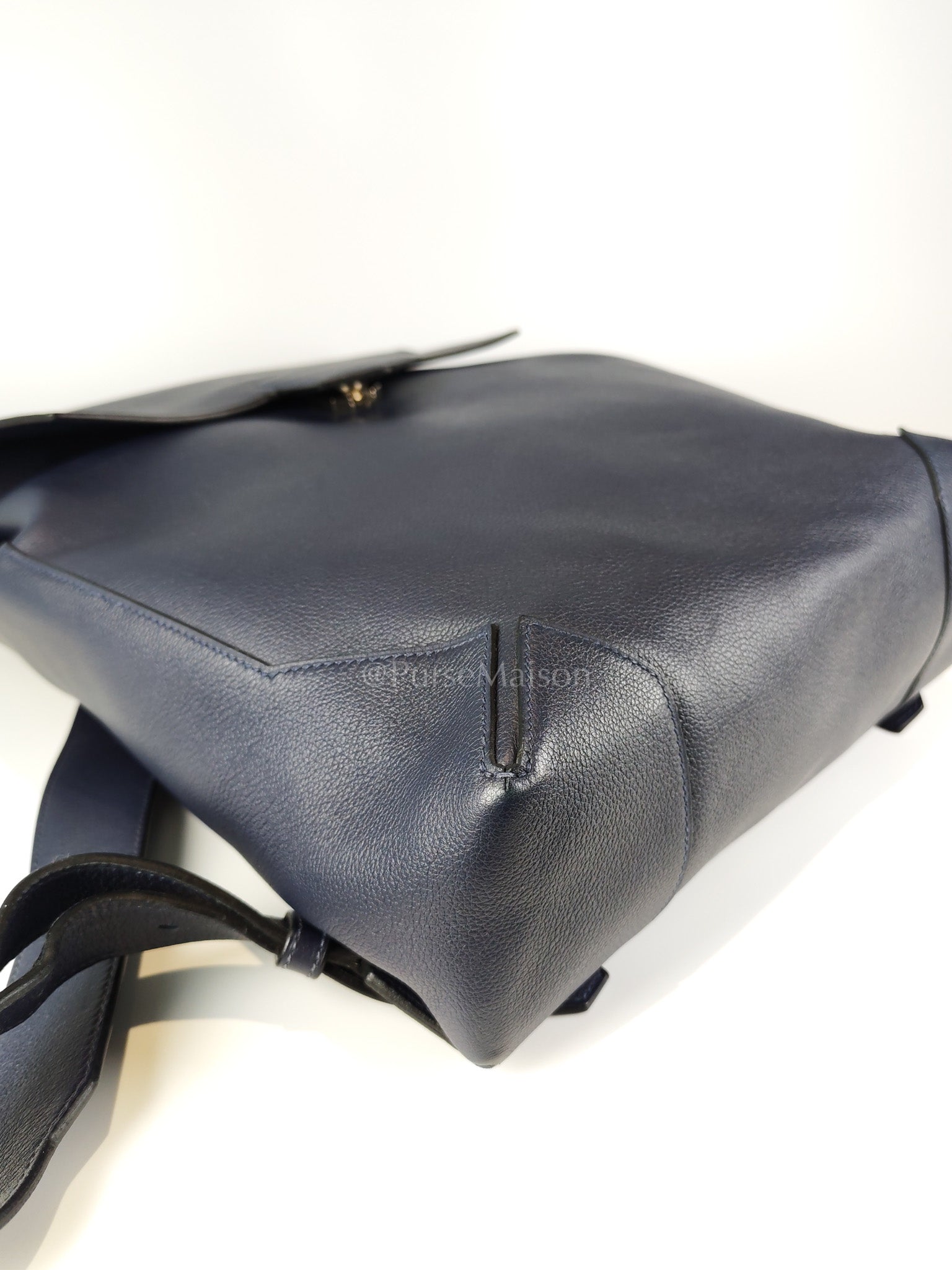 Flash Backpack Blue Nuit in Evercolor Leather and Palladium Hardware Stamp D (2019) | Purse Maison Luxury Bags Shop