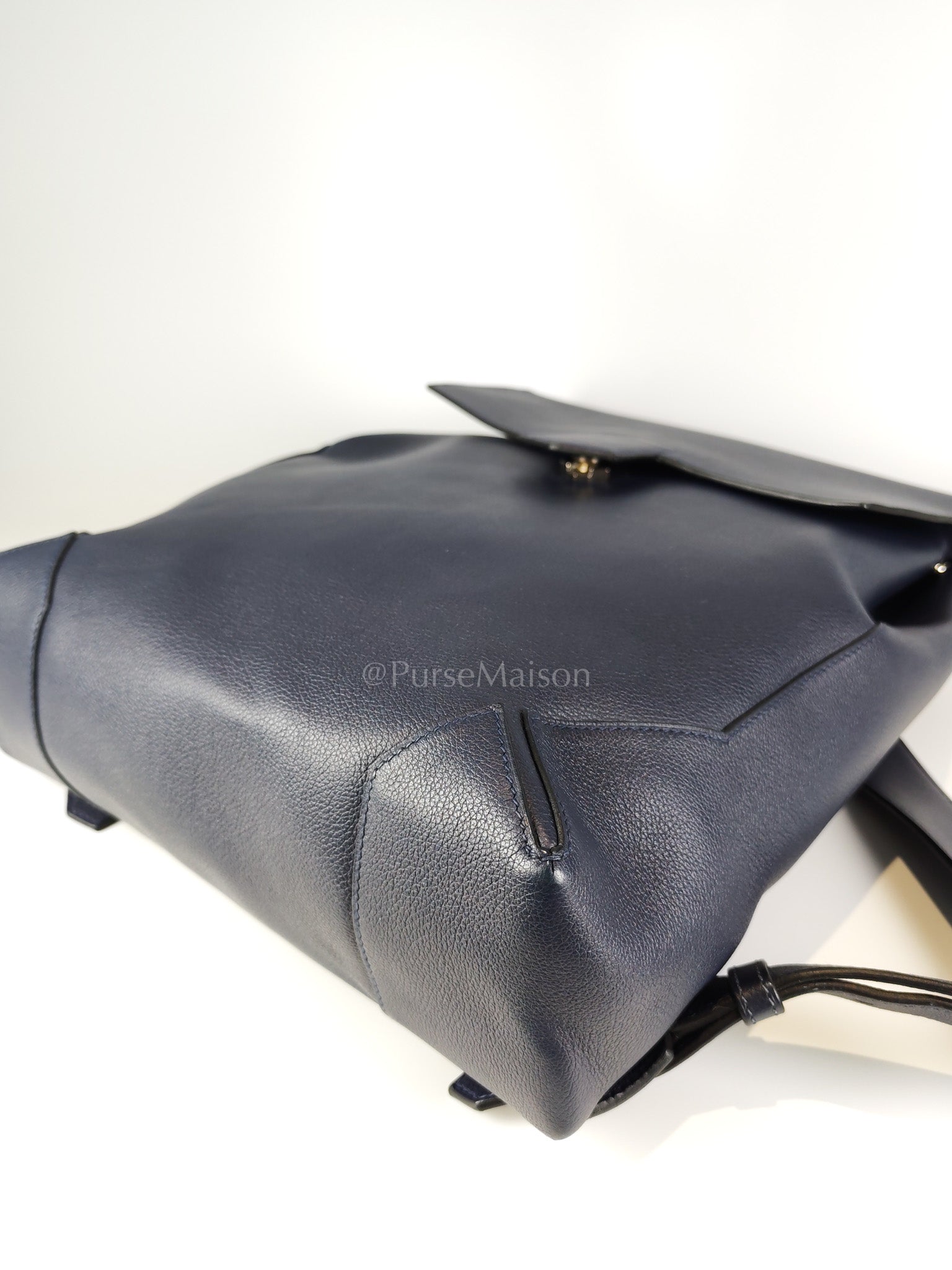 Flash Backpack Blue Nuit in Evercolor Leather and Palladium Hardware Stamp D (2019) | Purse Maison Luxury Bags Shop