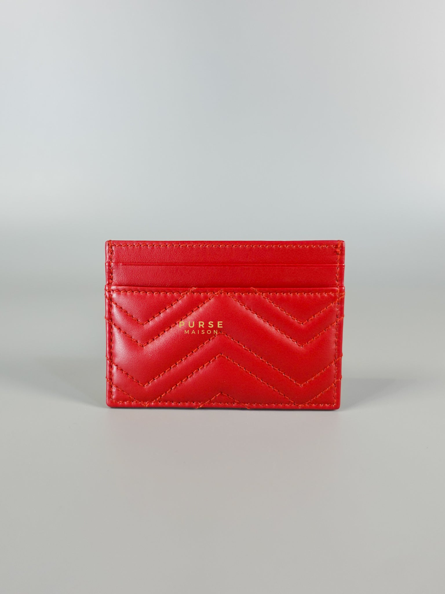 Flat Cardholder in Red Leather | Purse Maison Luxury Bags Shop