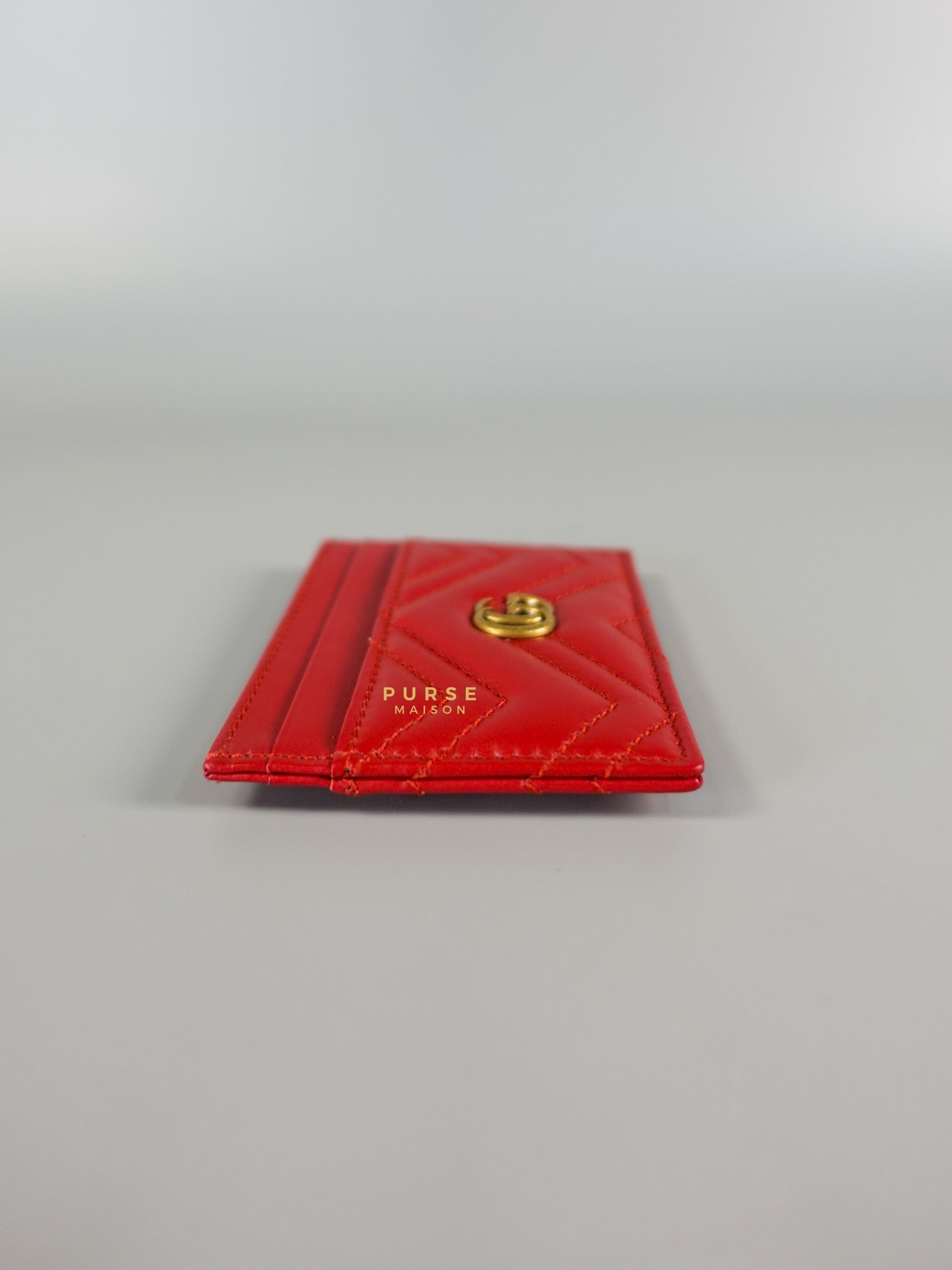 Flat Cardholder in Red Leather | Purse Maison Luxury Bags Shop