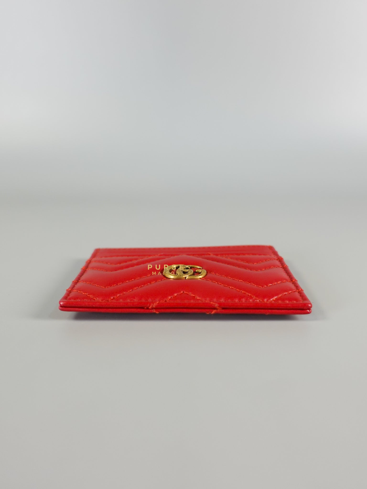 Flat Cardholder in Red Leather | Purse Maison Luxury Bags Shop