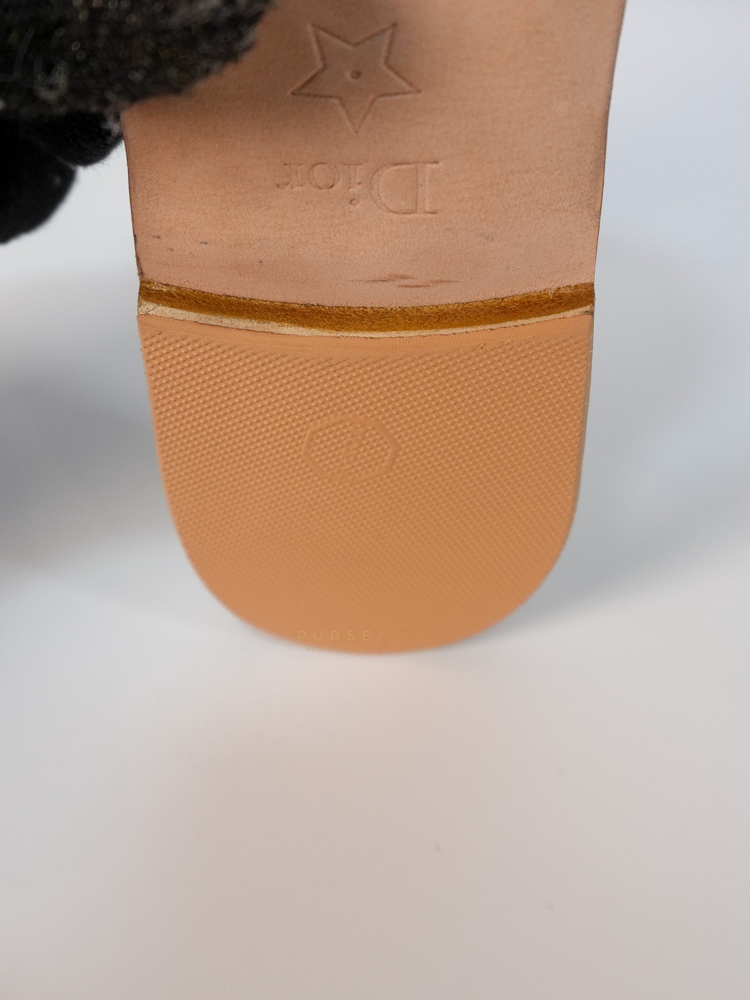Flat Dway Leather White & Mules with Sole Protector Size 37 EU(23 cm) | Purse Maison Luxury Bags Shop