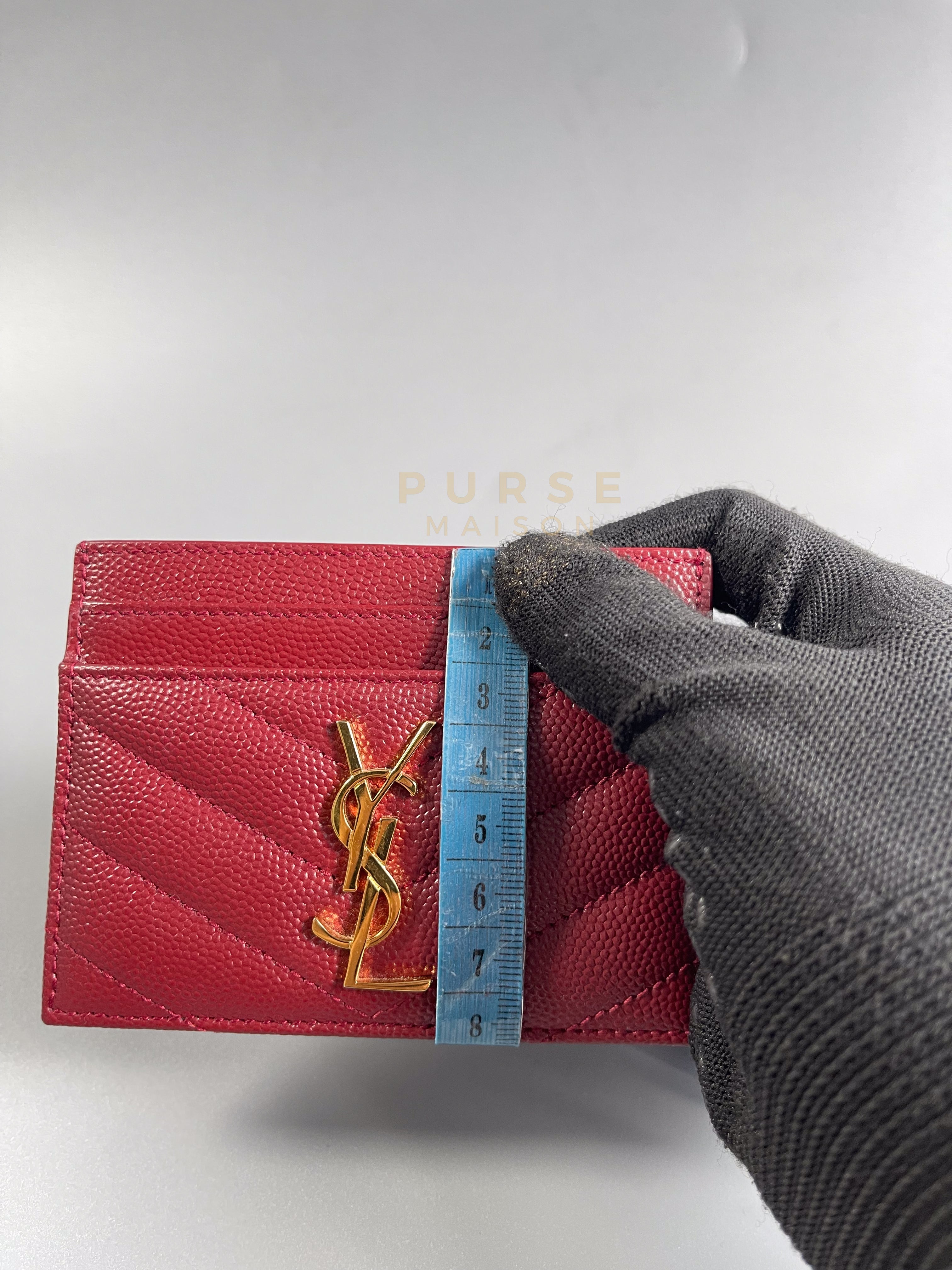 Flat Monogram Cardholder (Red) | Purse Maison Luxury Bags Shop