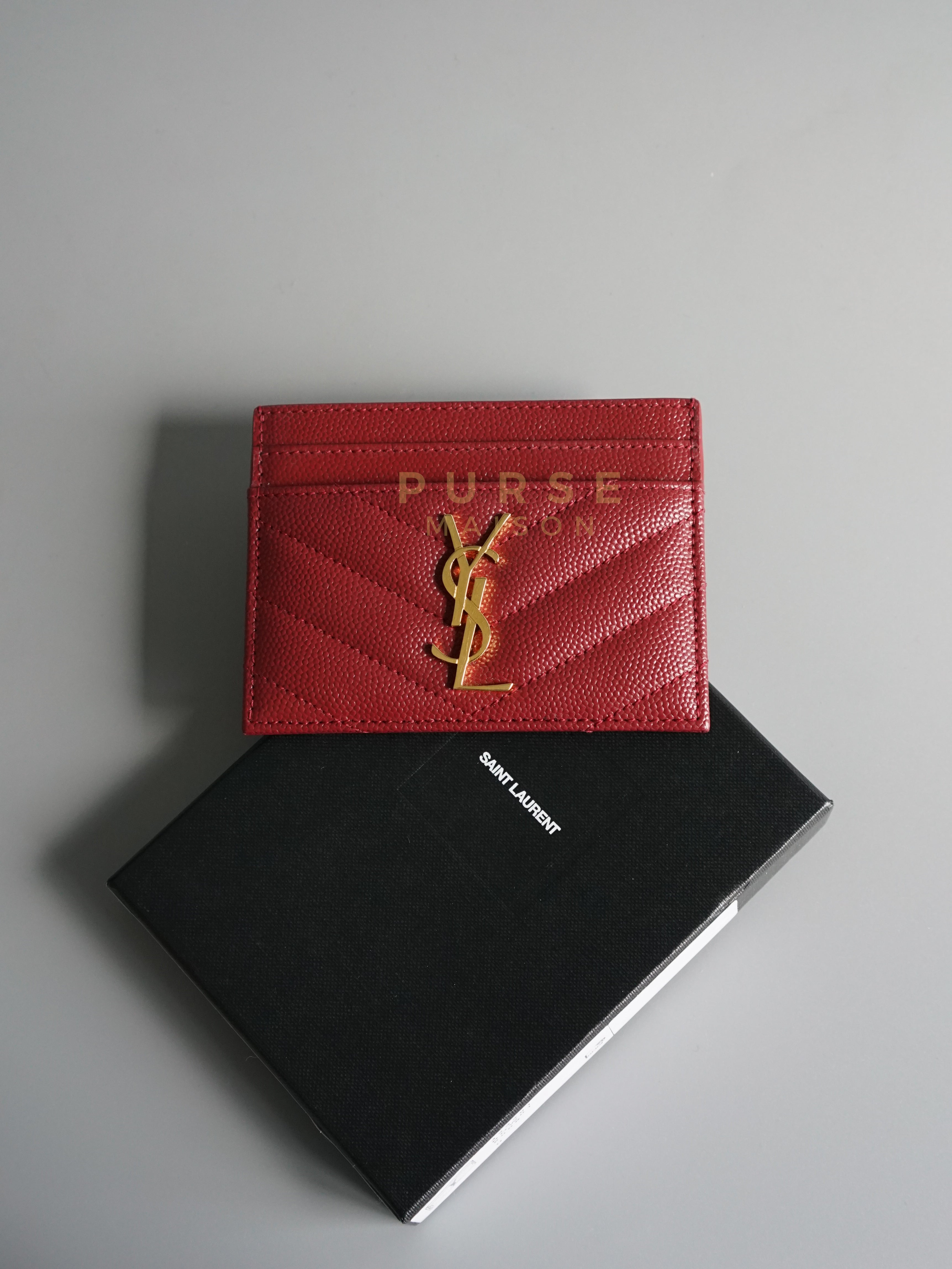 Flat Monogram Cardholder (Red) | Purse Maison Luxury Bags Shop