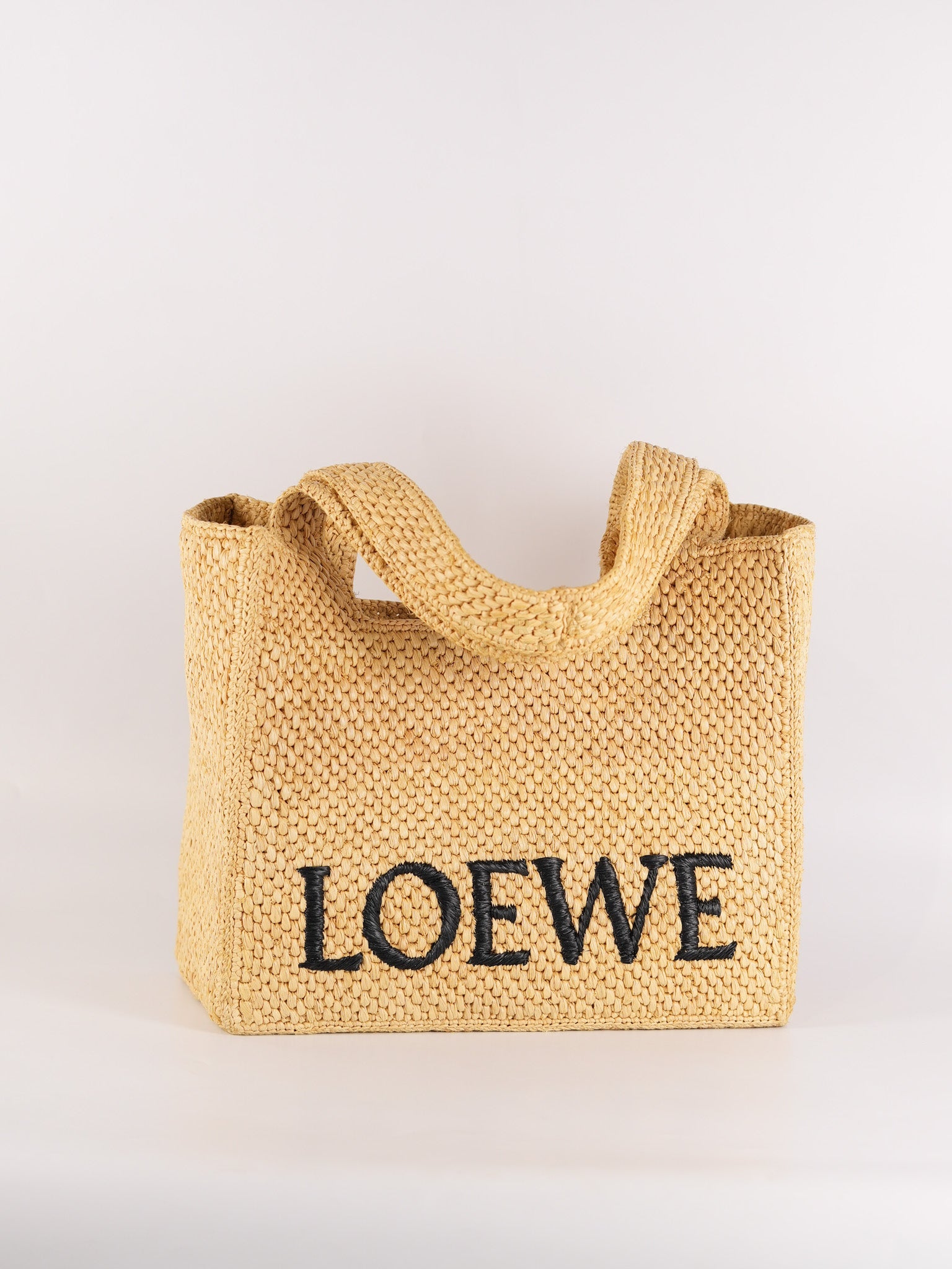 Font Tote in Raffia Beige Tote Bag | Purse Maison Luxury Bags Shop