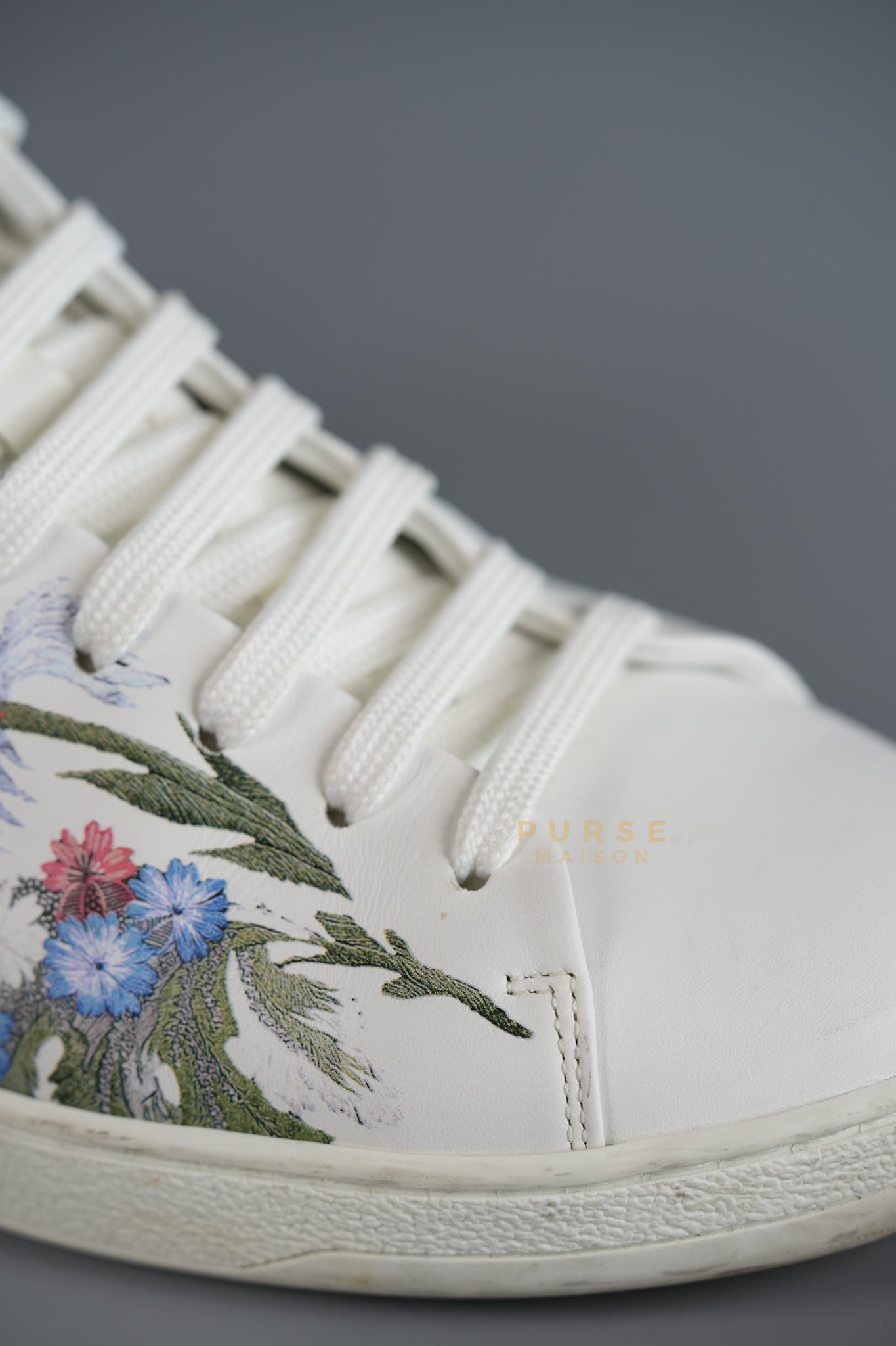 Frontrow White Floral Calfskin Sneakers Size 36 EU | Purse Maison Luxury Bags Shop