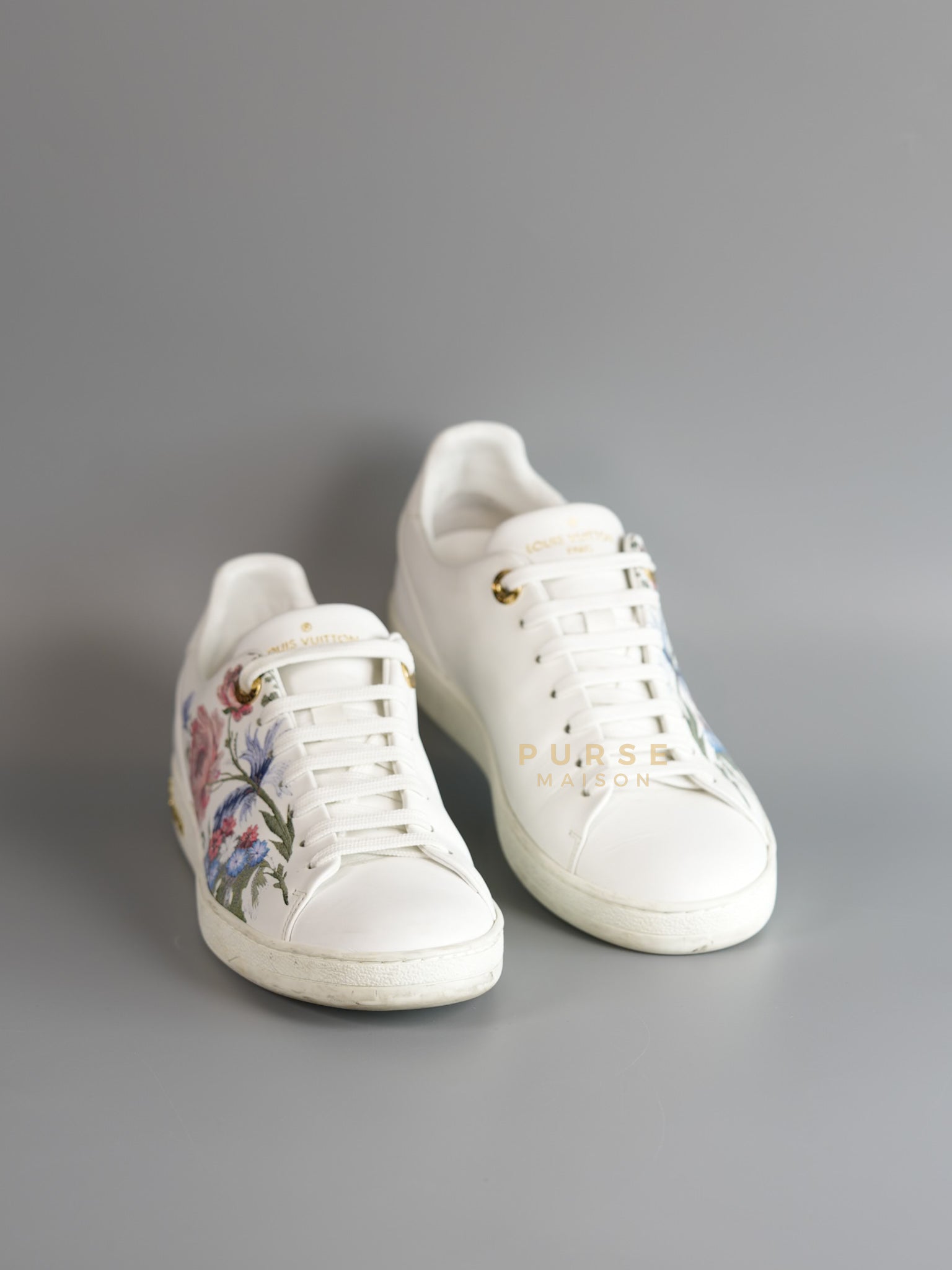 Frontrow White Floral Calfskin Sneakers Size 36 EU | Purse Maison Luxury Bags Shop