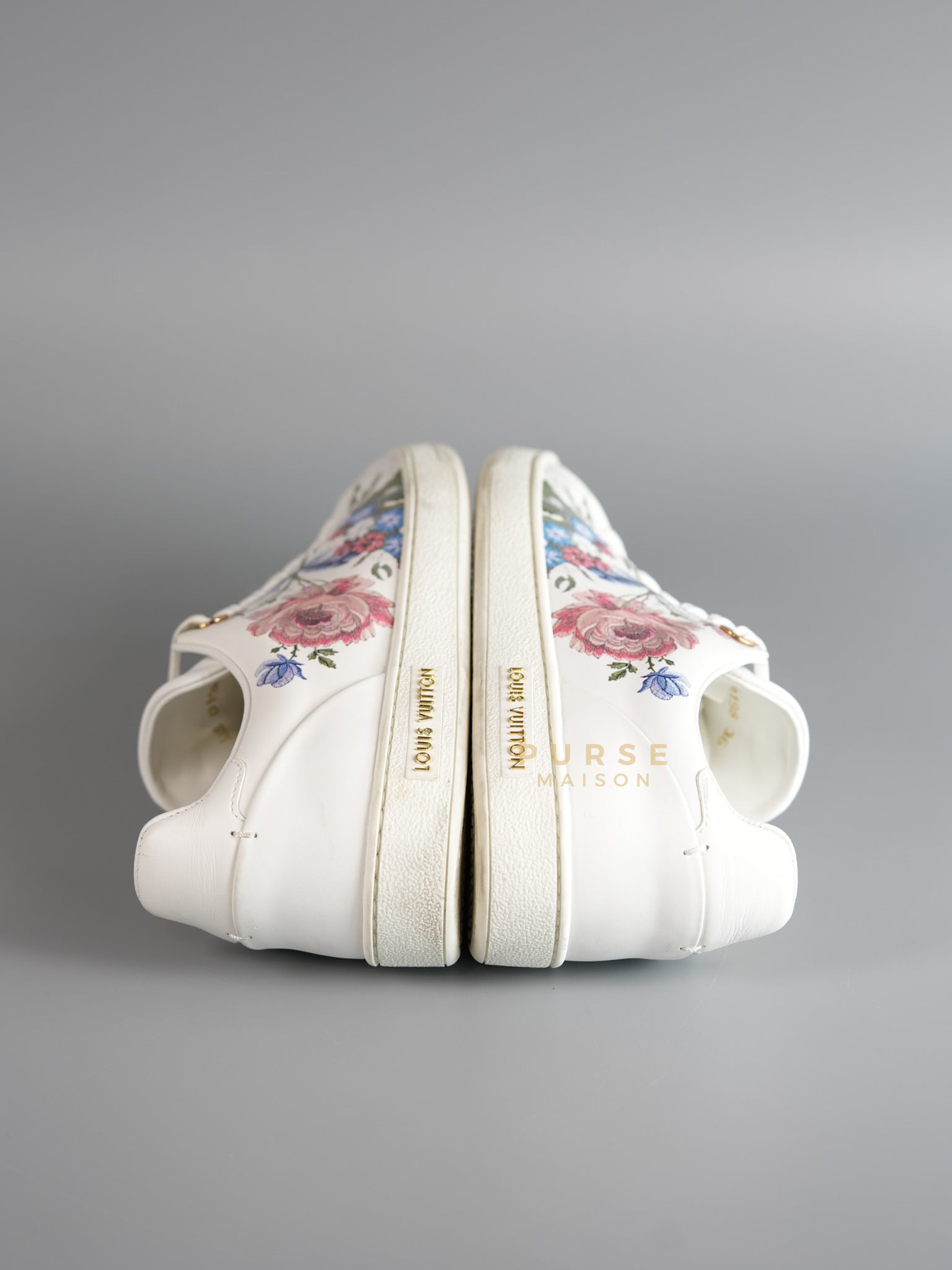 Frontrow White Floral Calfskin Sneakers Size 36 EU | Purse Maison Luxury Bags Shop