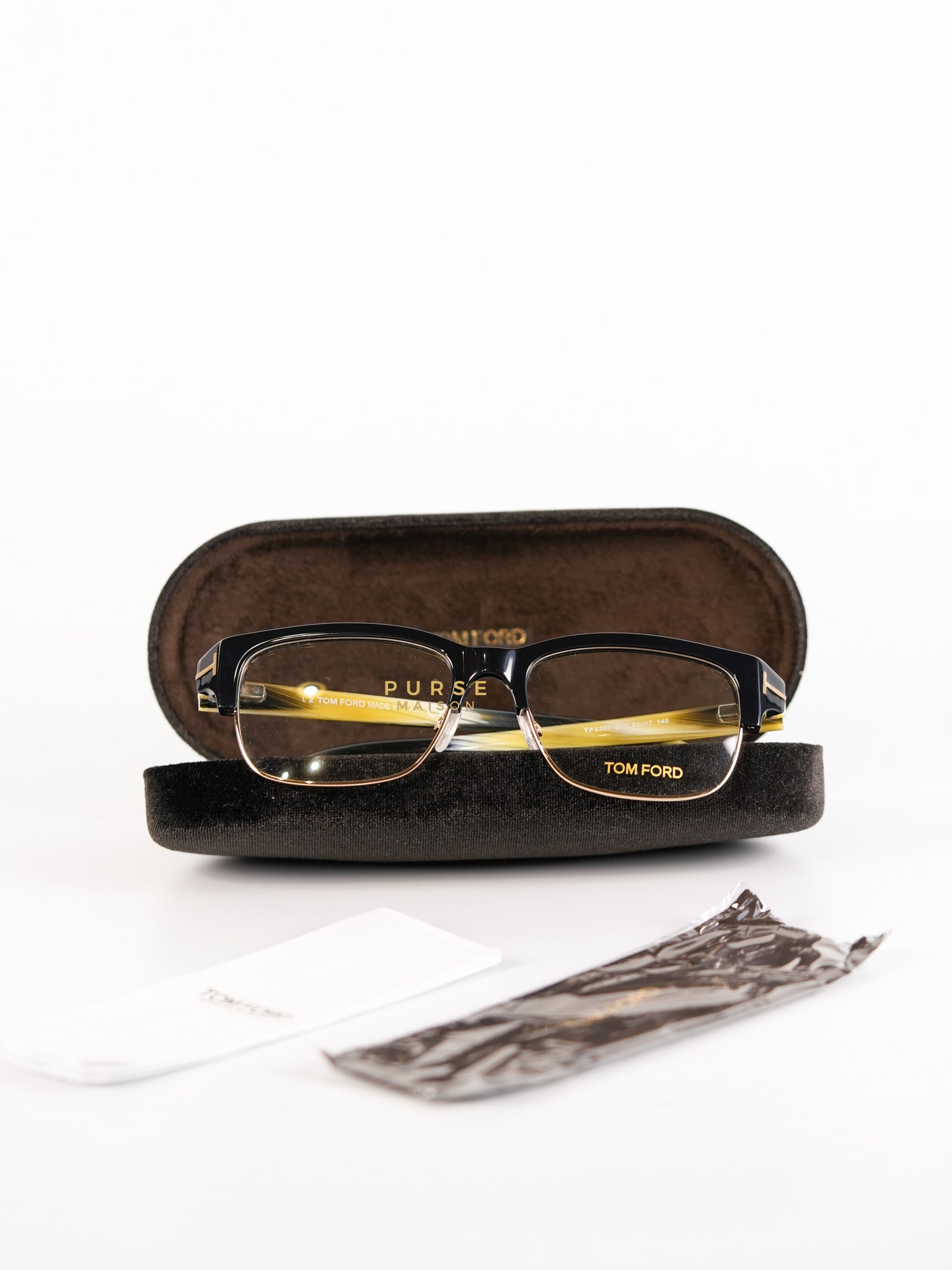 FT5307 52 001 Half-Rim Acetate Frame Sunglasses | Purse Maison Luxury Bags Shop