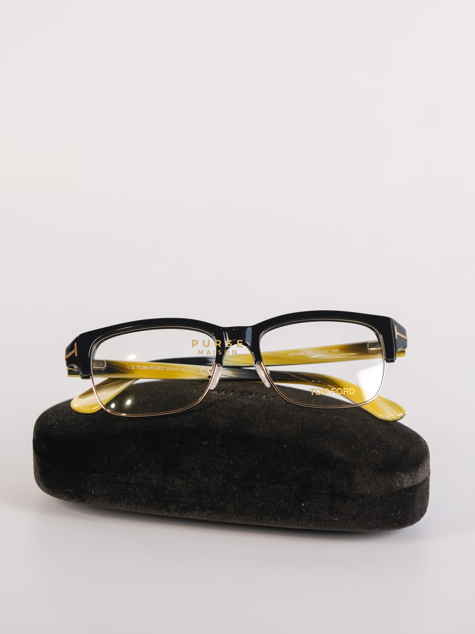 FT5307 52 001 Half-Rim Acetate Frame Sunglasses | Purse Maison Luxury Bags Shop