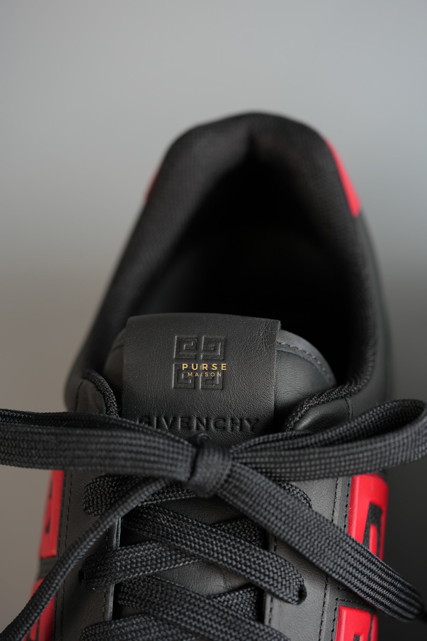 G4 Low Sneakers in Black/Red Calf Leather Size 43 EU (29cm) | Purse Maison Luxury Bags Shop