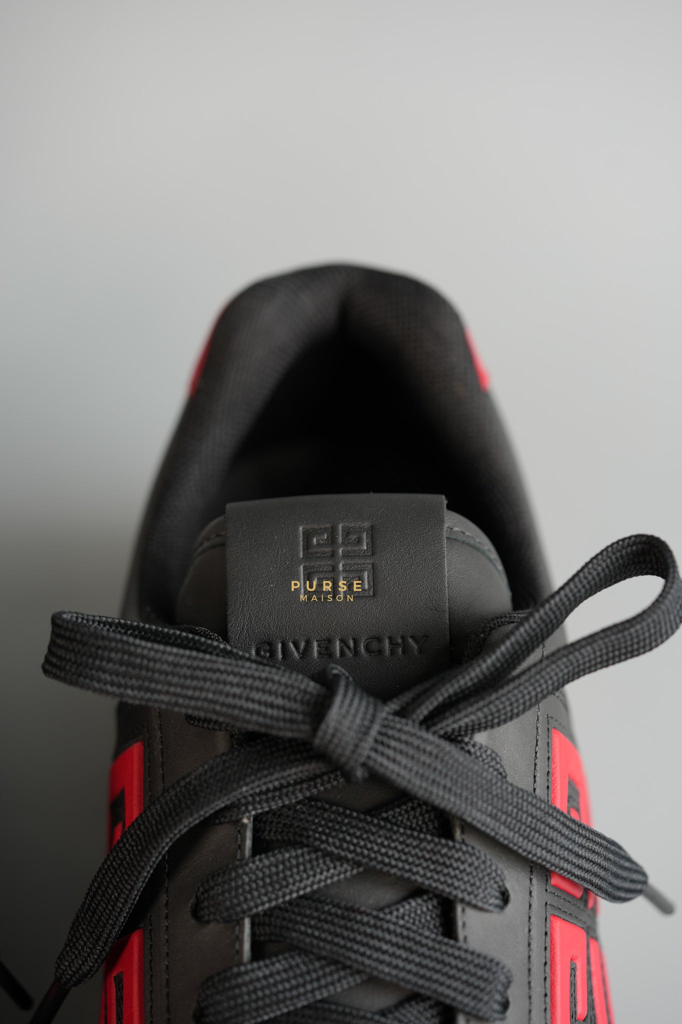 G4 Low Sneakers in Black/Red Calf Leather Size 43 EU (29cm) | Purse Maison Luxury Bags Shop