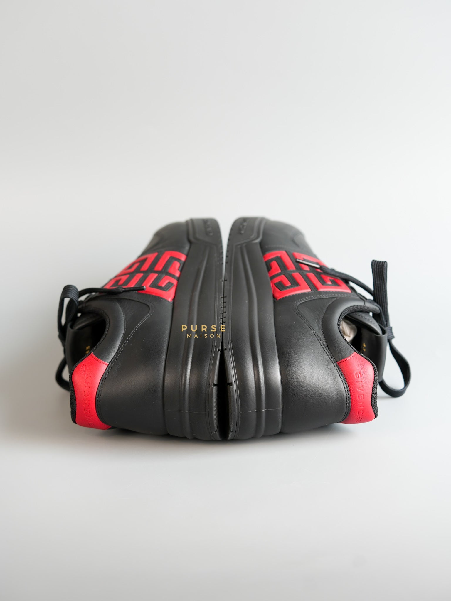 G4 Low Sneakers in Black/Red Calf Leather Size 43 EU (29cm) | Purse Maison Luxury Bags Shop