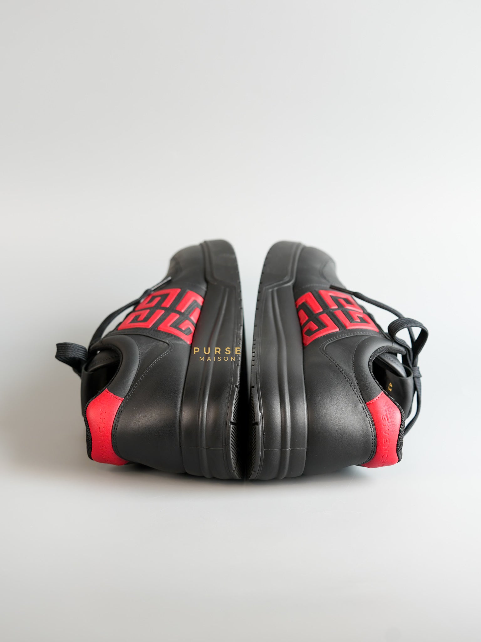 G4 Low Sneakers in Black/Red Calf Leather Size 43 EU (29cm) | Purse Maison Luxury Bags Shop