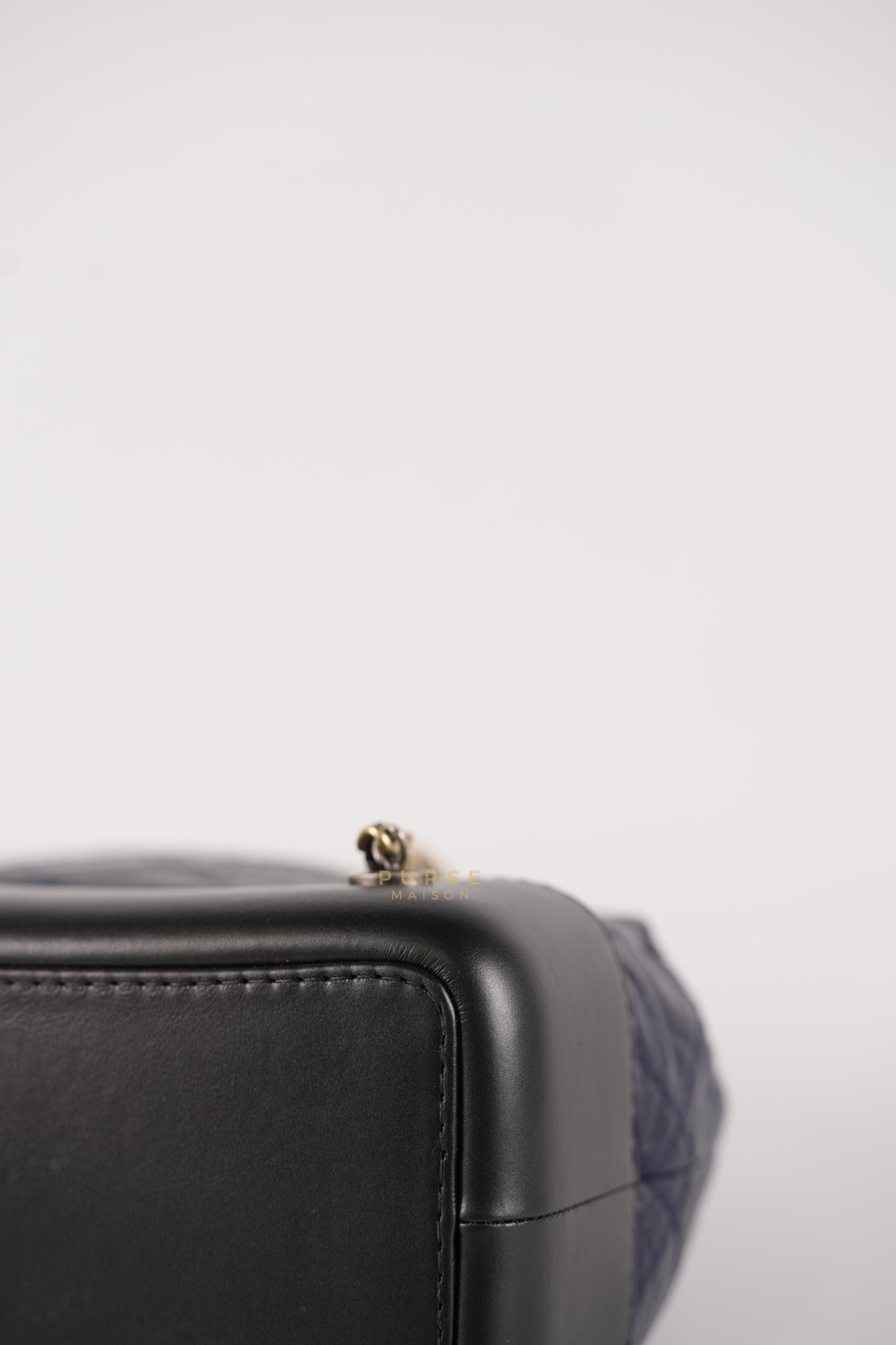 Gabrielle Backpack Navy Blue Aged Calfskin Leather and Mix Hardware Series 24 | Purse Maison Luxury Bags Shop