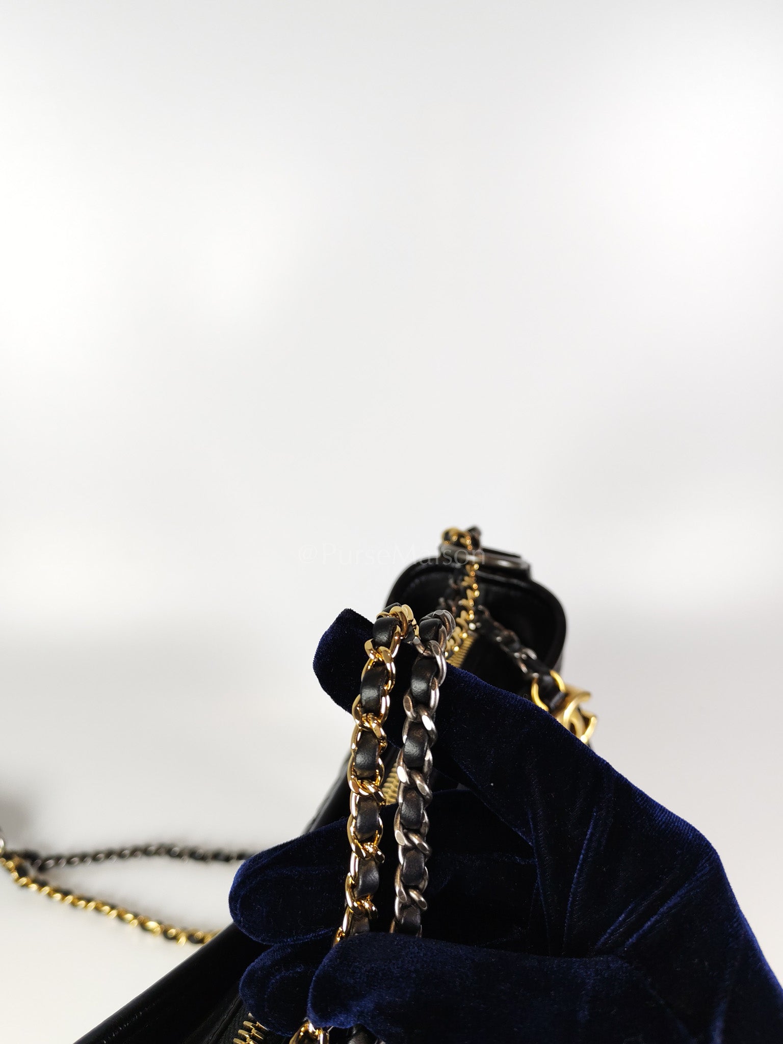 Gabrielle Medium in Black Quilted Distressed Calfskin & Mixed Hardware (Microchip) | Purse Maison Luxury Bags Shop