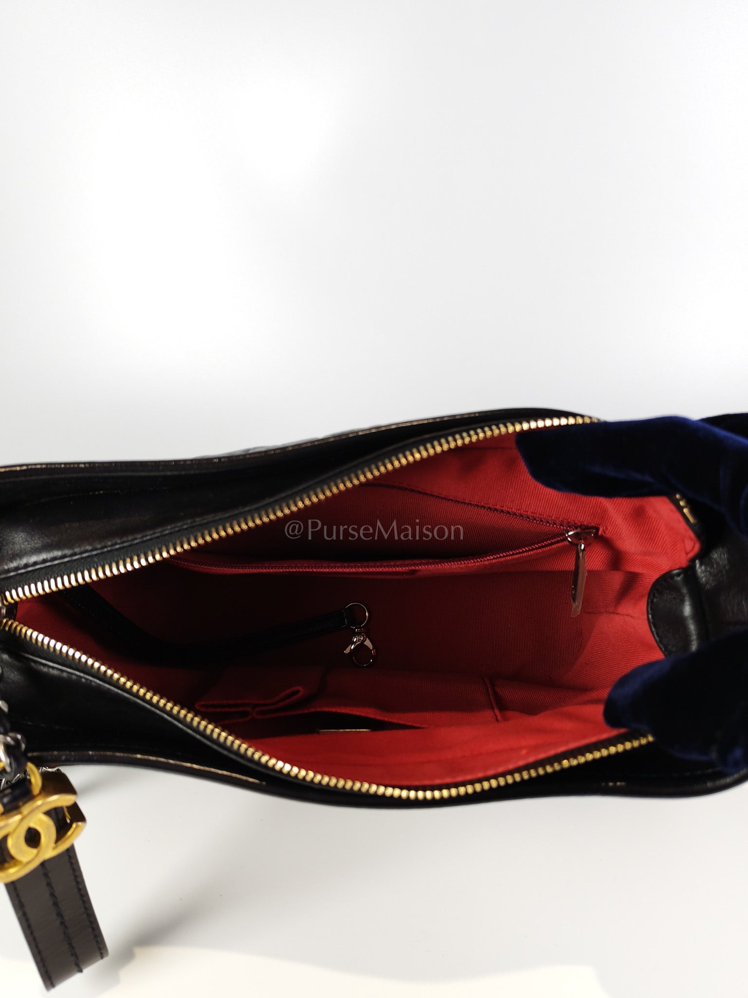 Gabrielle Medium in Black Quilted Distressed Calfskin & Mixed Hardware (Microchip) | Purse Maison Luxury Bags Shop