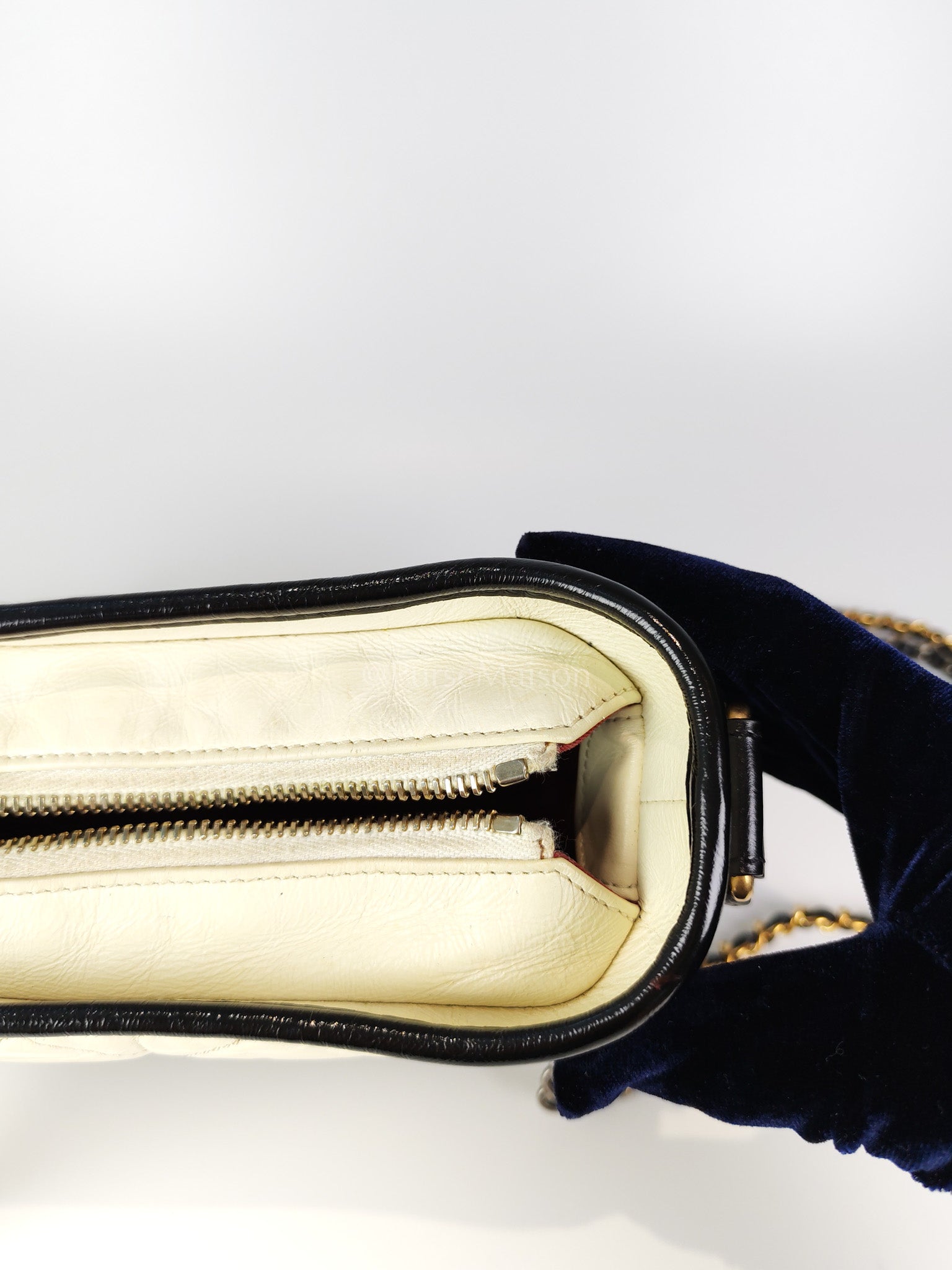 Gabrielle Small in Off White Distressed Calfskin Leather and Mixed Hardware Series 26 | Purse Maison Luxury Bags Shop