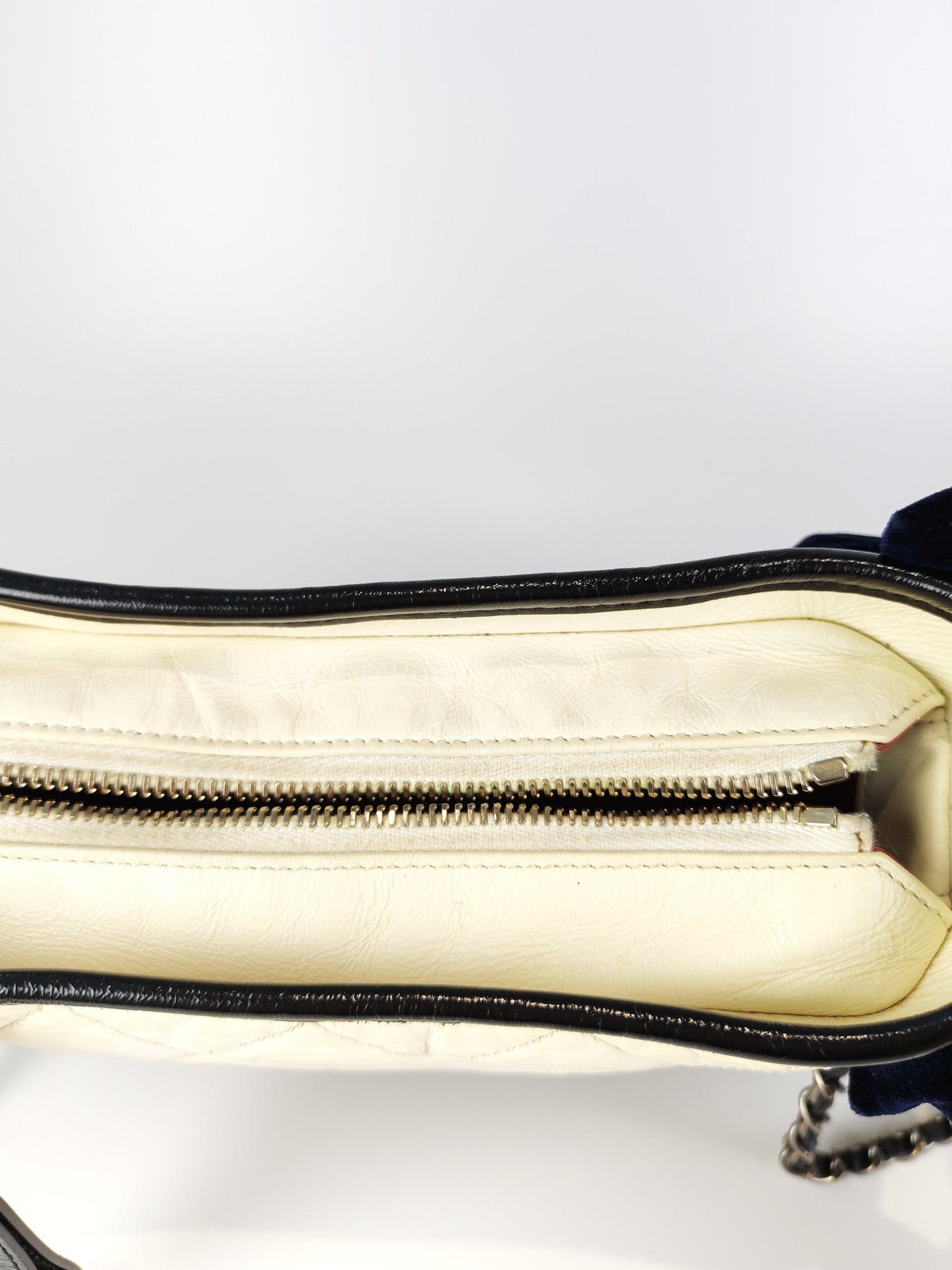 Gabrielle Small in Off White Distressed Calfskin Leather and Mixed Hardware Series 26 | Purse Maison Luxury Bags Shop